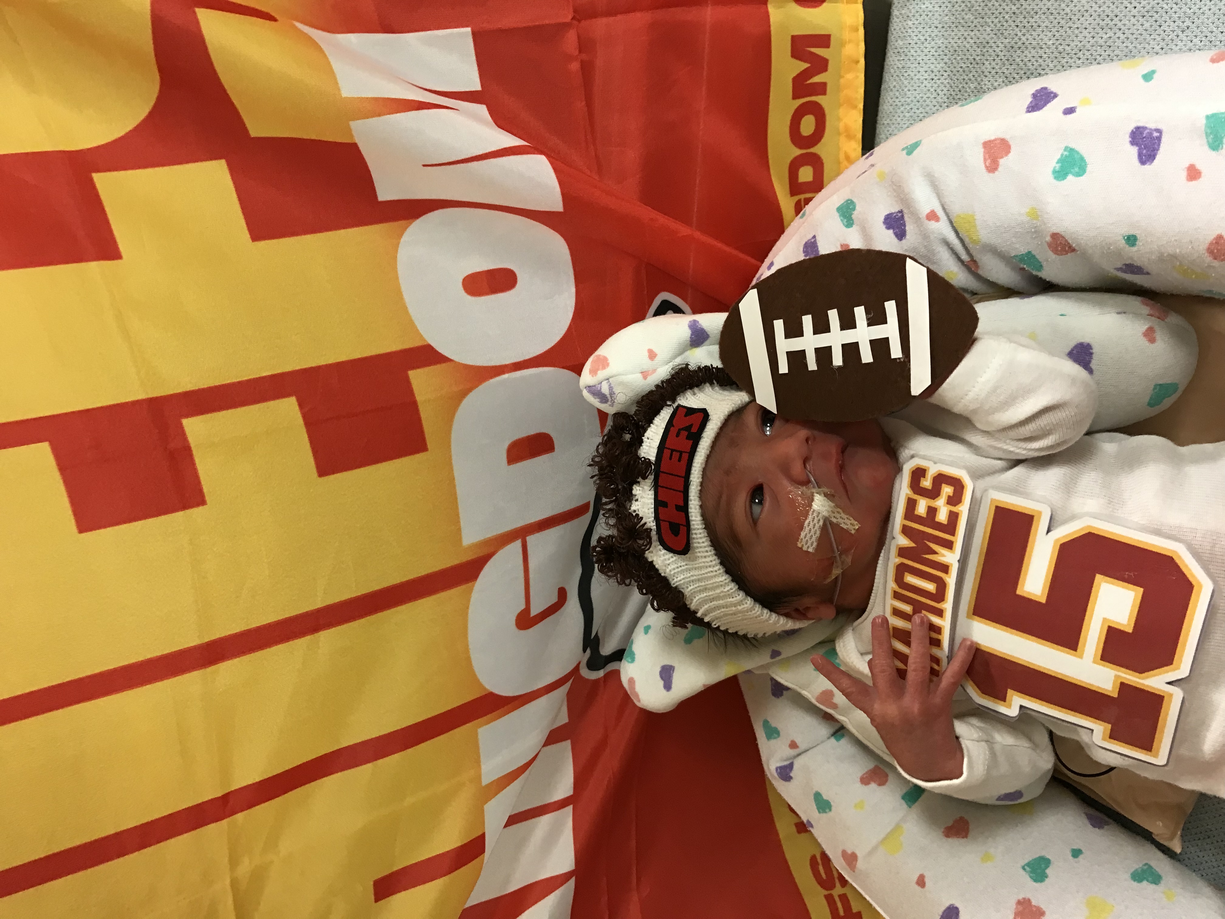 NICU Babies Dressed For Chiefs Opener