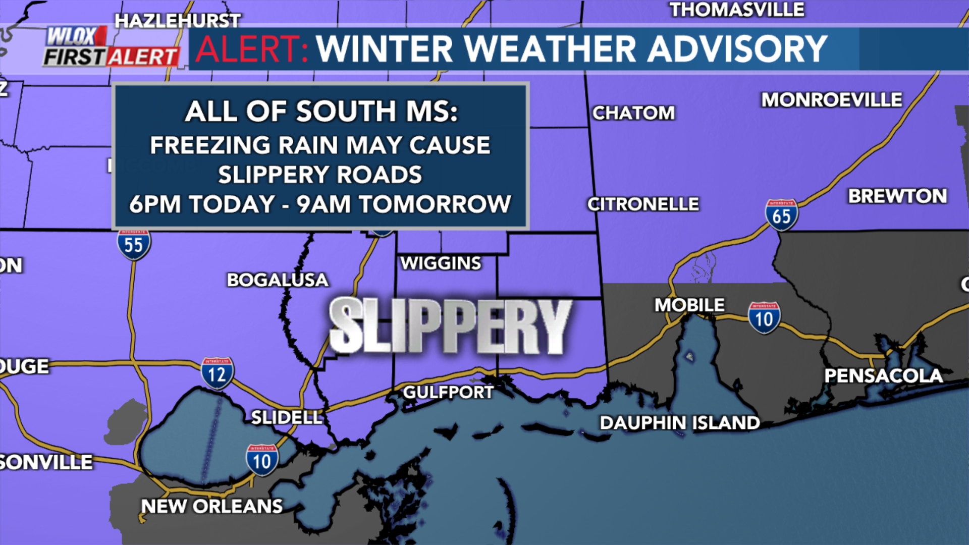 First Alert MS Coast preps for slippery roads and pipe bursting