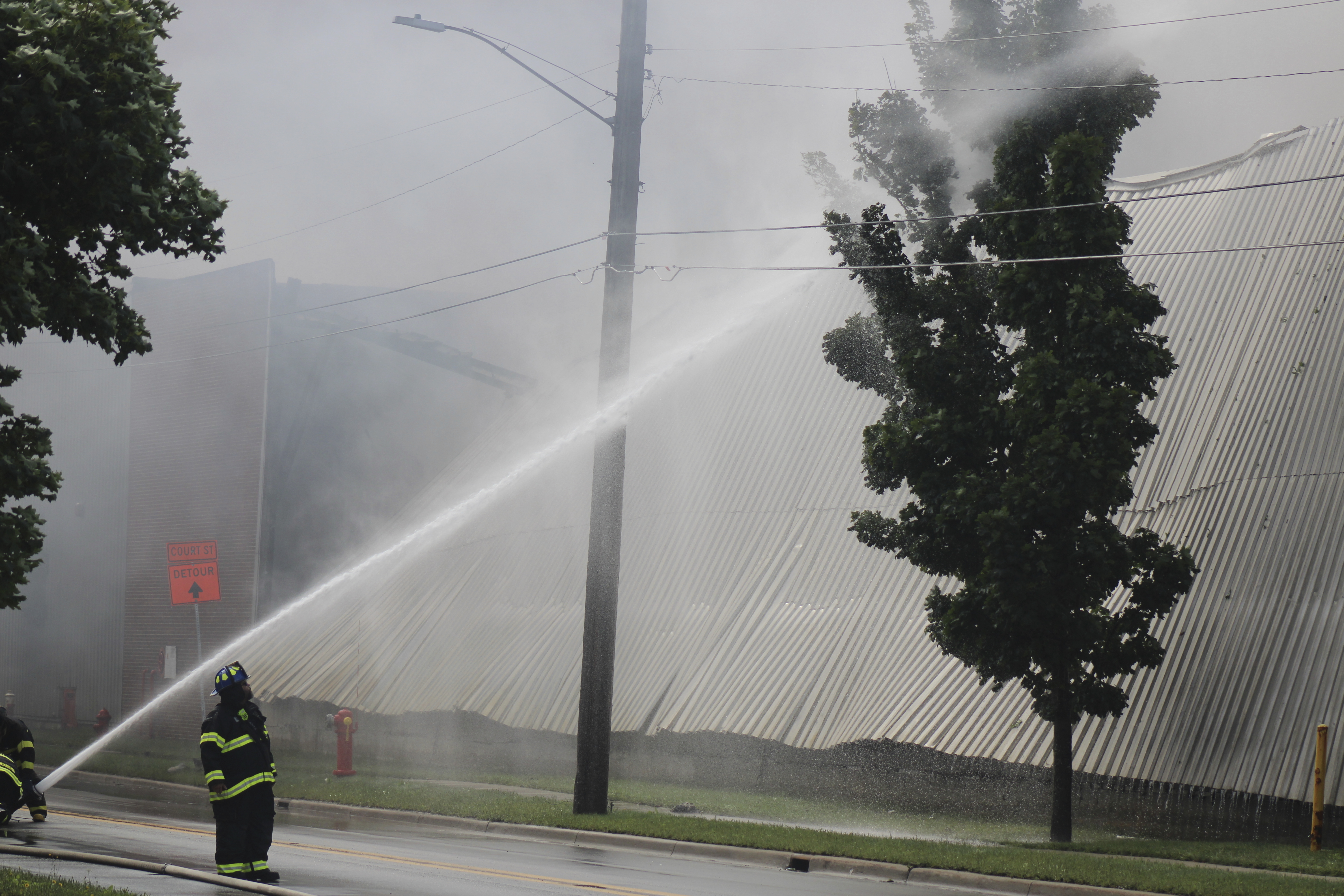 Fire at Michigan paper mill closes roads, residents told to shelter in  place while air monitored