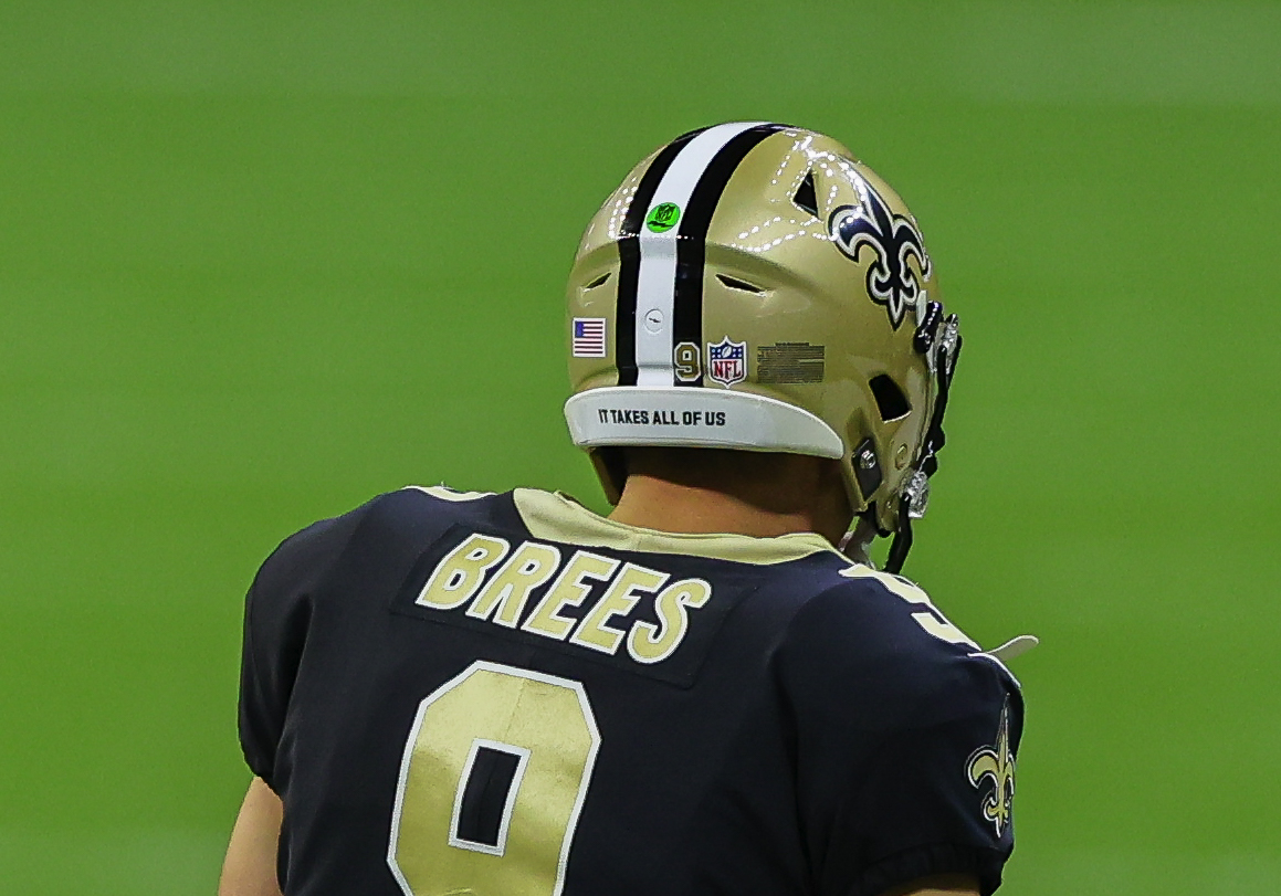 drew brees old helmet