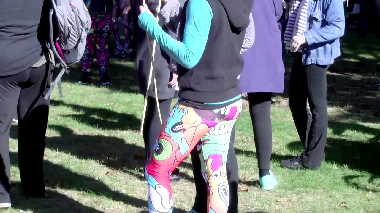 Women protest after man says they should not wear yoga pants in public, Rhode Island