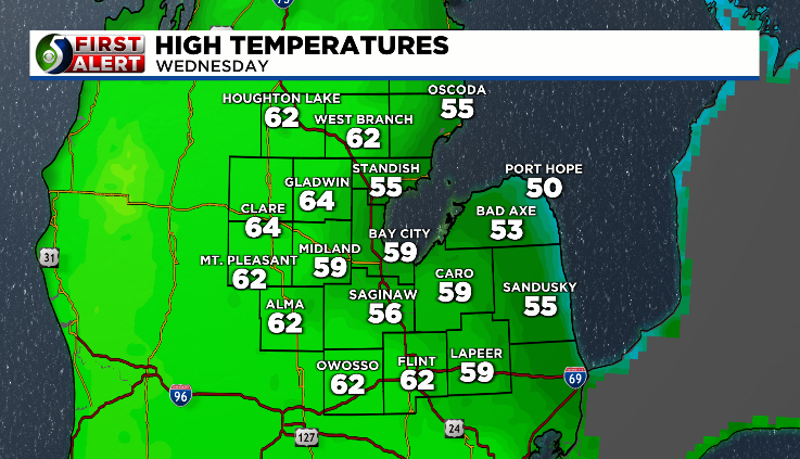 Big temperature change coming Wednesday frost possible tonight