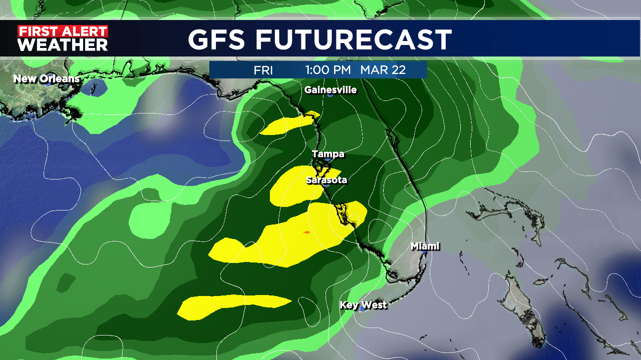 A cold front is expected to increase rain chances across Central Florida