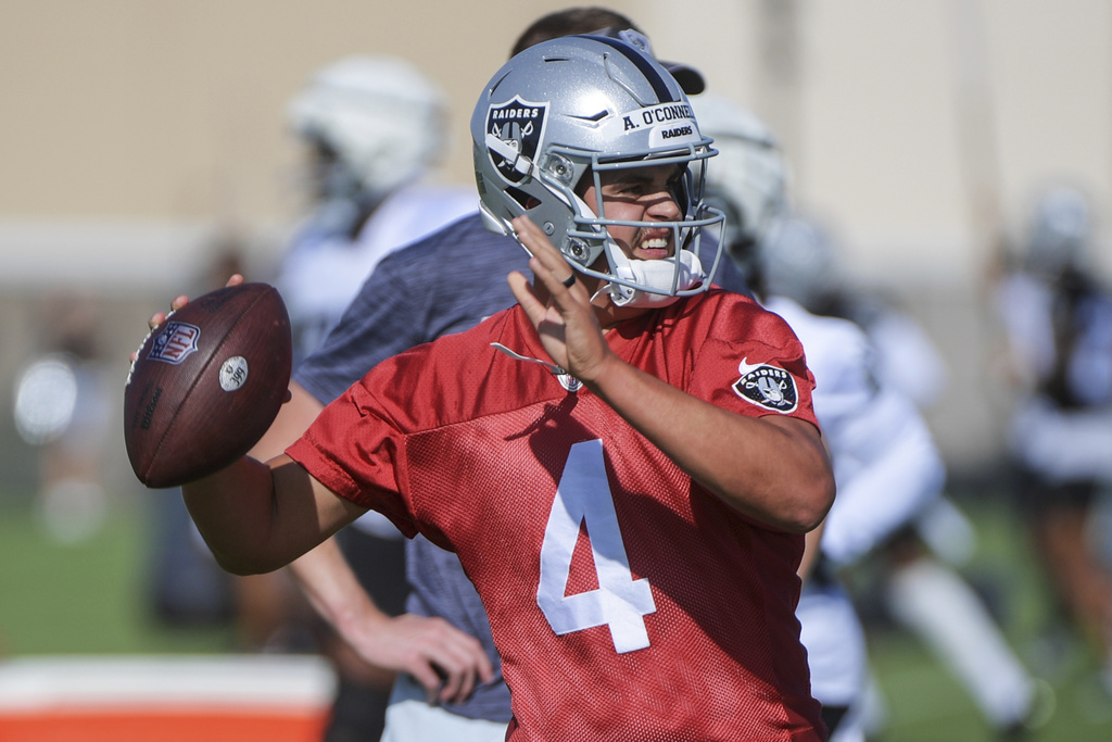 Rookie Raiders QB Aidan O'Connell faces steep learning curve in