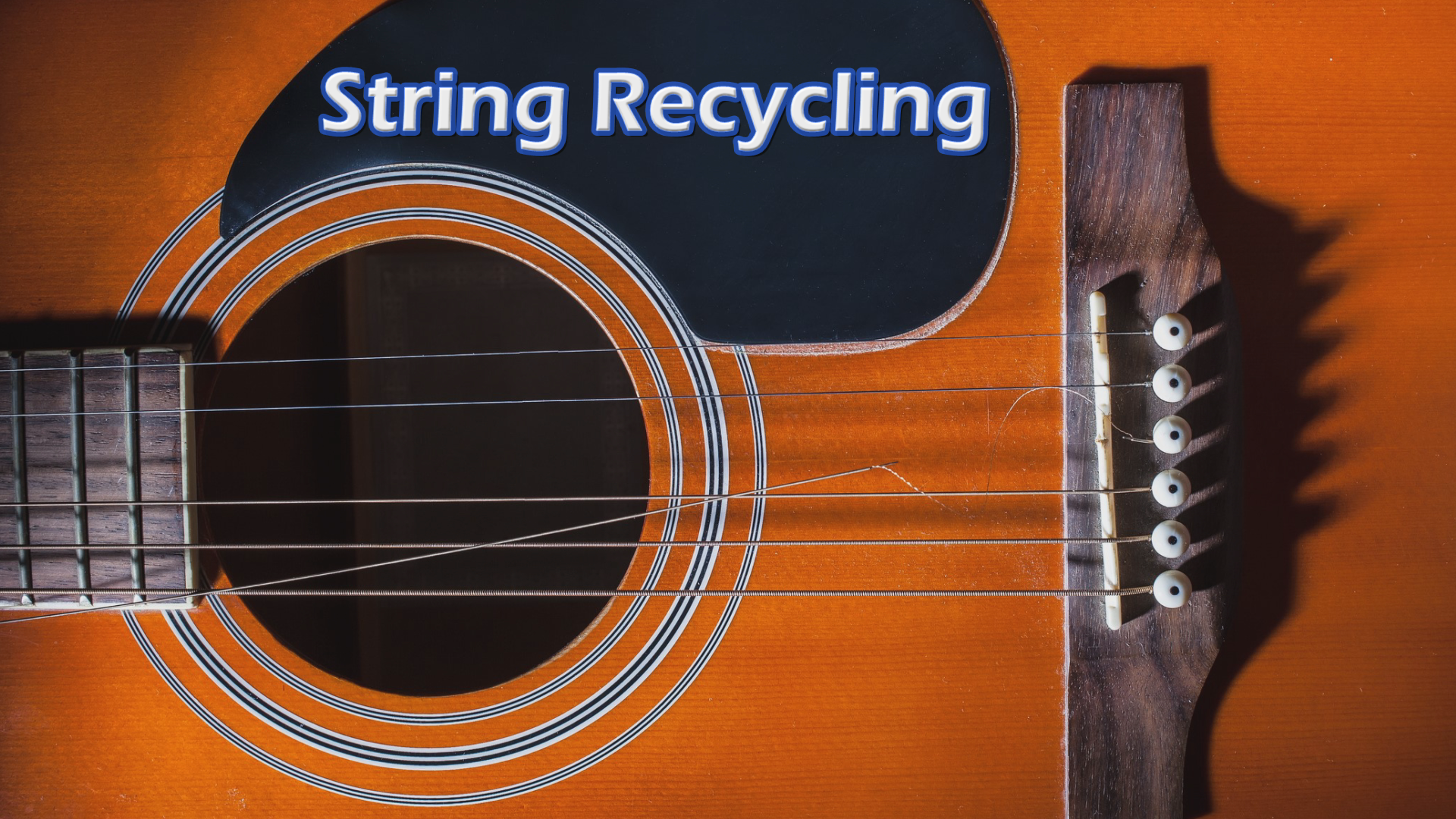 Restring to strum Guitar string recycling event and Neighbors