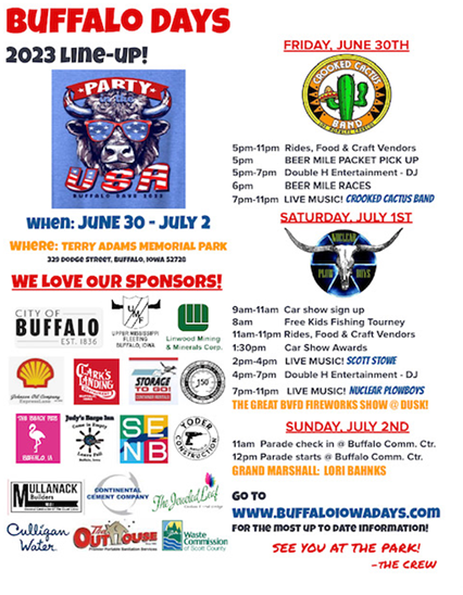 QCA 4th of July firework shows and events Iowa and Illinois