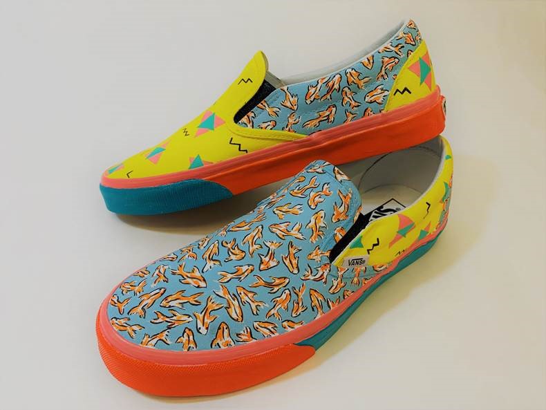 Vans slip on neon on sale camo