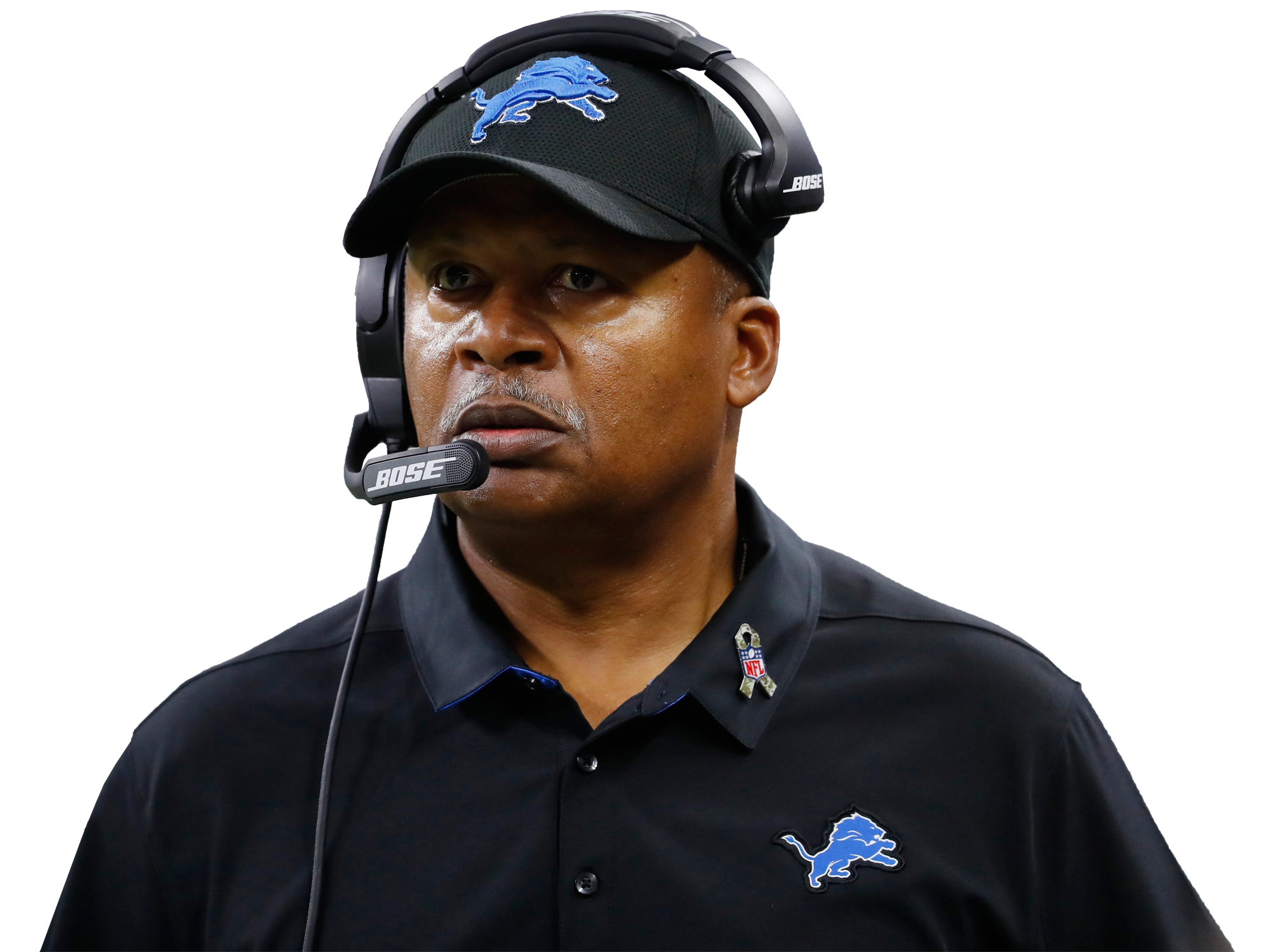 Indianapolis Colts head football coach Jim Caldwell (C) has words