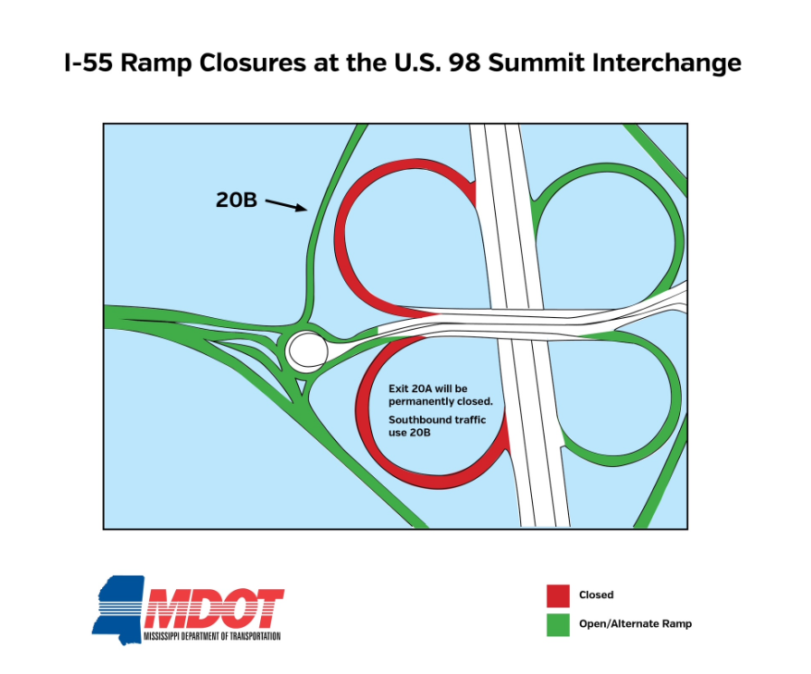 Two I-55 ramps to permanently close, MDOT says