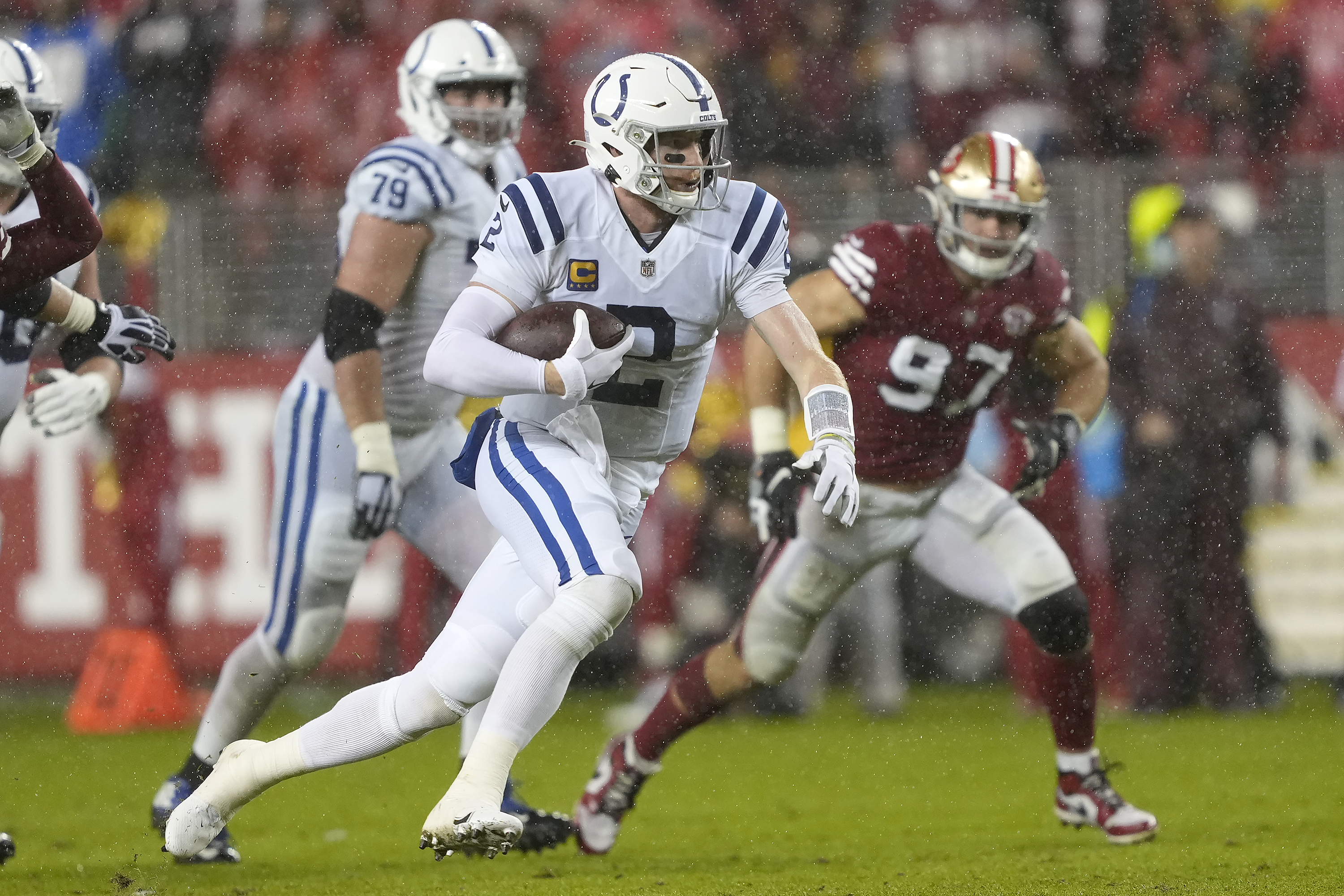 Colts top 49ers 30-18 on SNF in wild weather