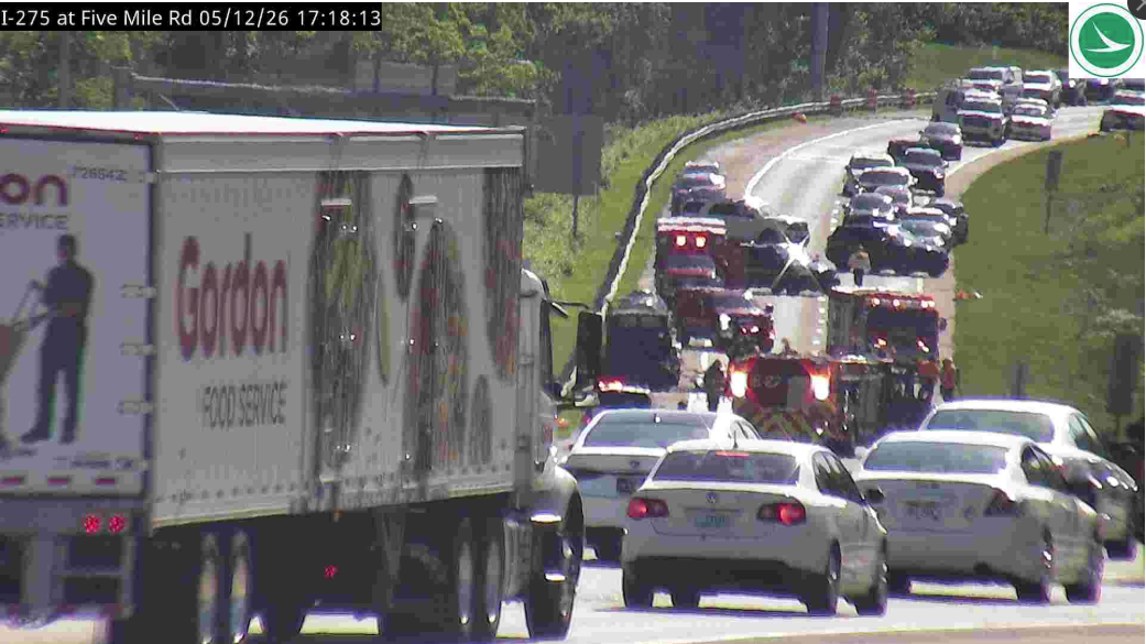 Fire involving semi carrying fertilizer closes eastbound lanes on