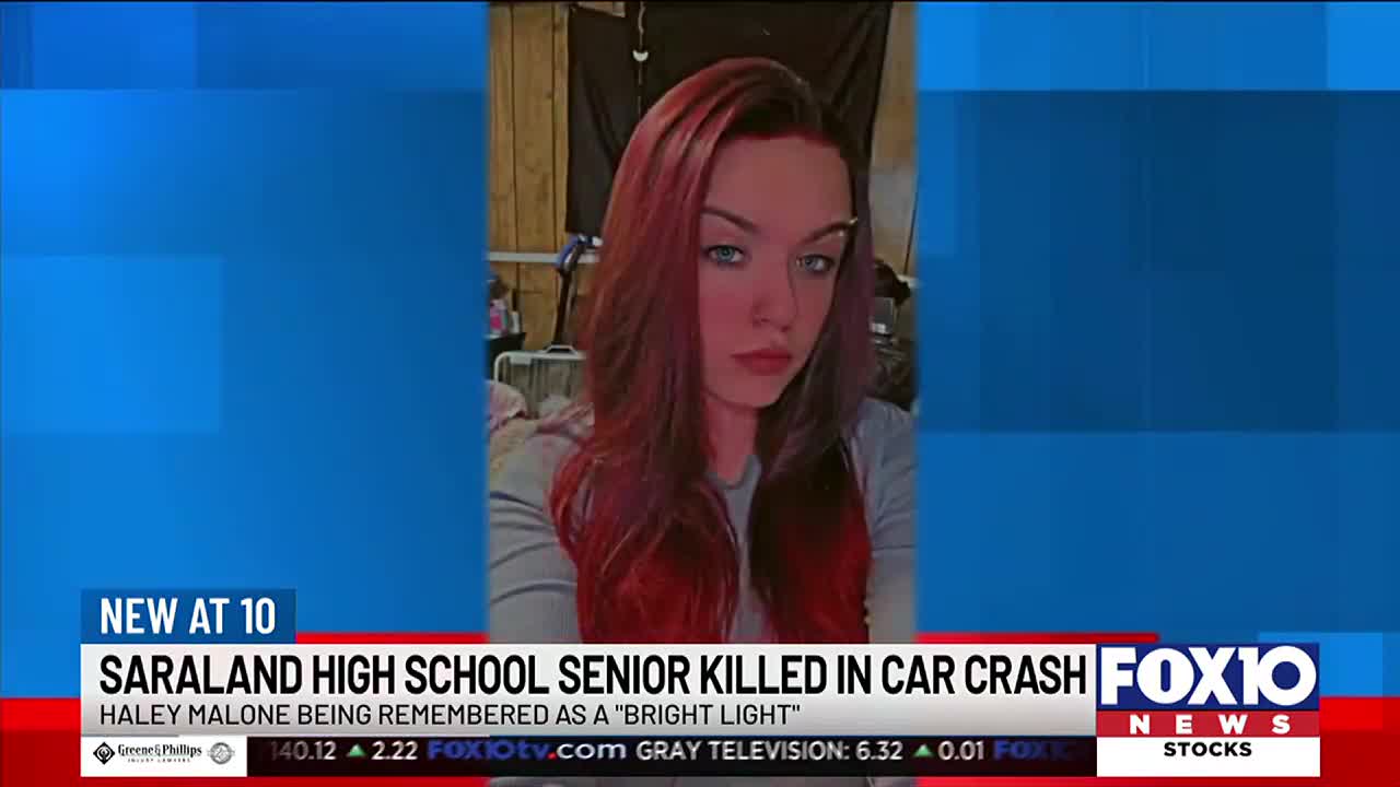 Saraland teenager killed in car wreck on Celeste Road