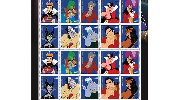 US Postal Service set to unveil Disney villain stamps