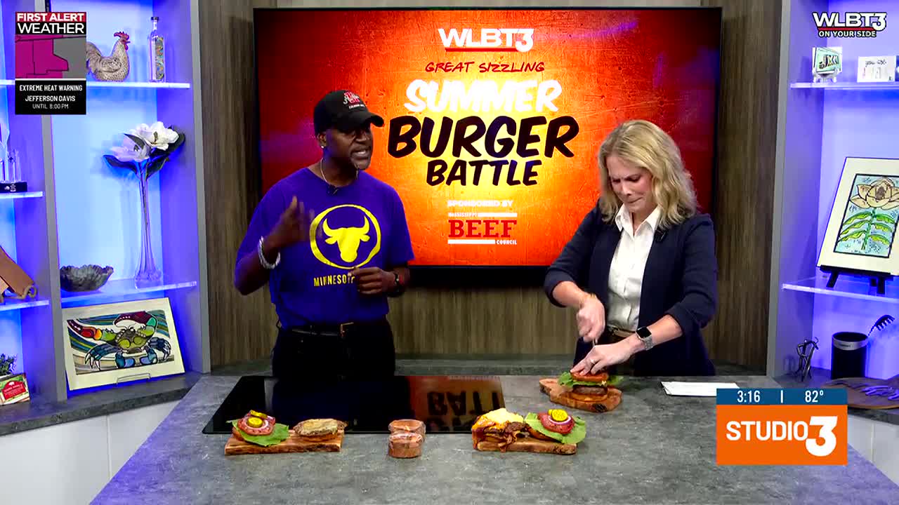 Anthony Stone of Minnesota Lucy's food truck brings his burgers