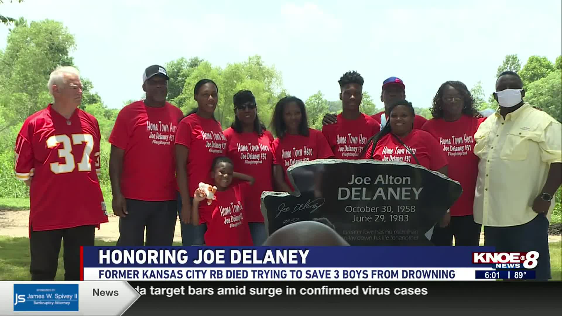 Family, friends honor late Joe Delaney with monument