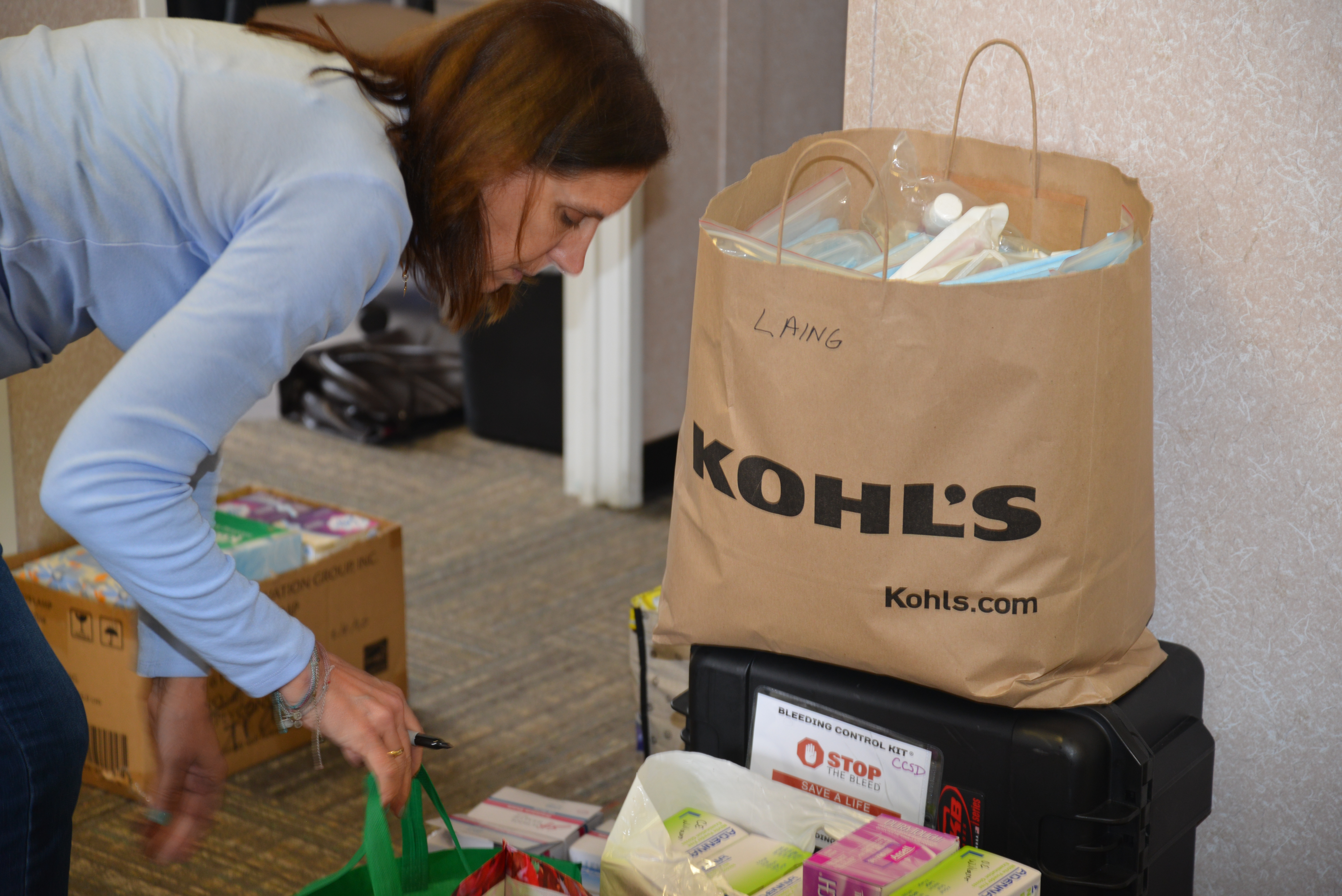 Charleston County school nurses collecting medical supplies for