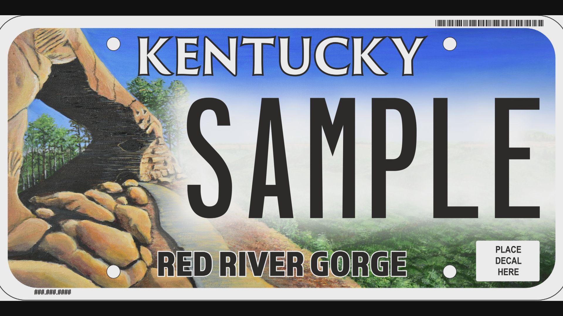 Red River Gorge license plates support Wolfe County Search and Rescue