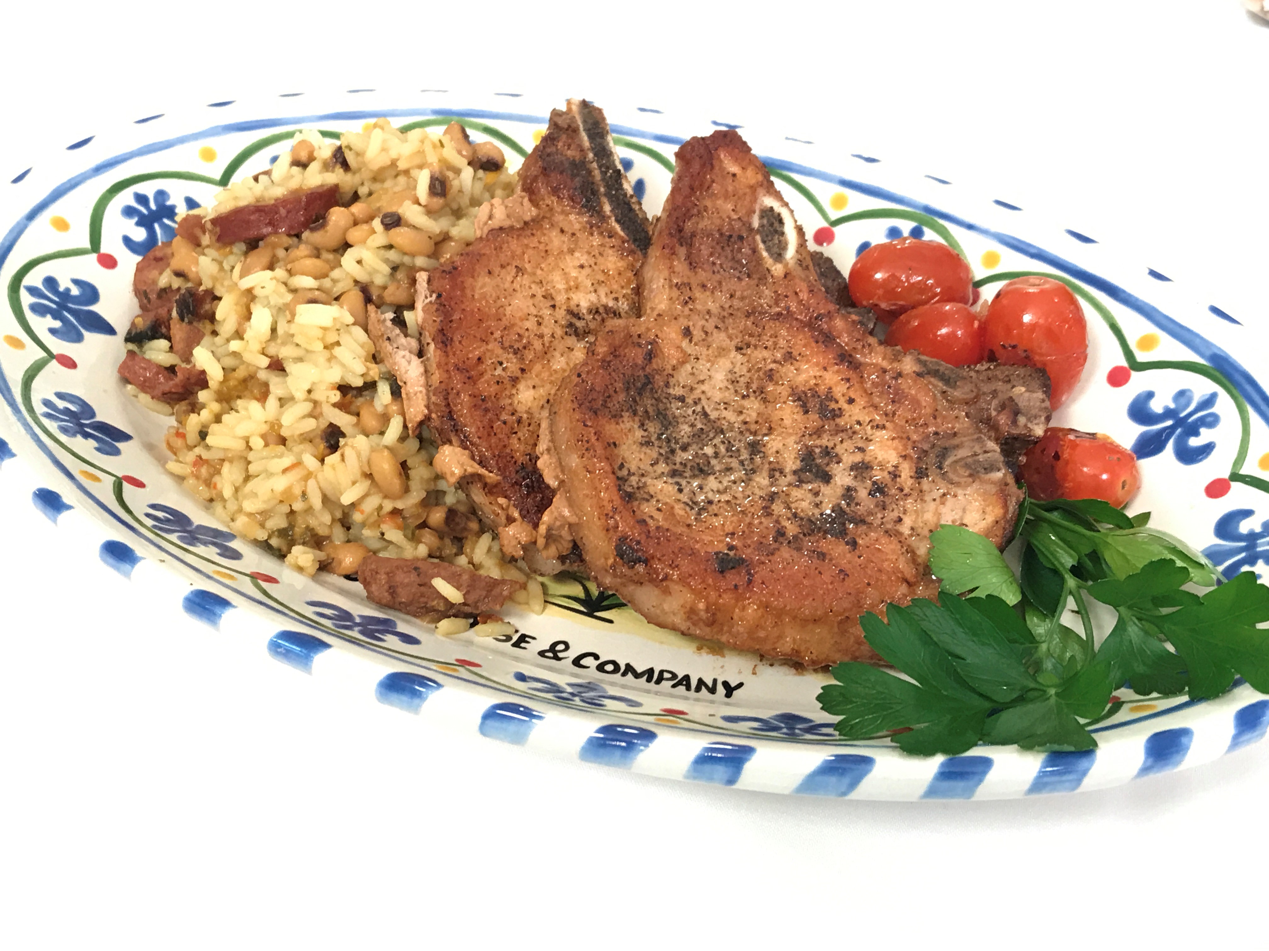 Make It Snappy: Roasted Pork Chops with Hoppin' John 