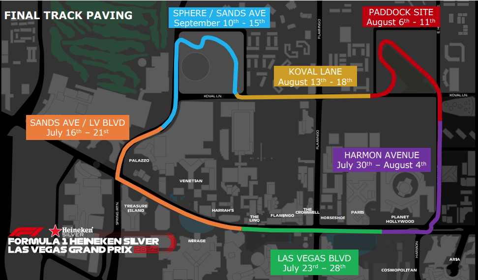 Las Vegas GP Track Layout & Route for F1