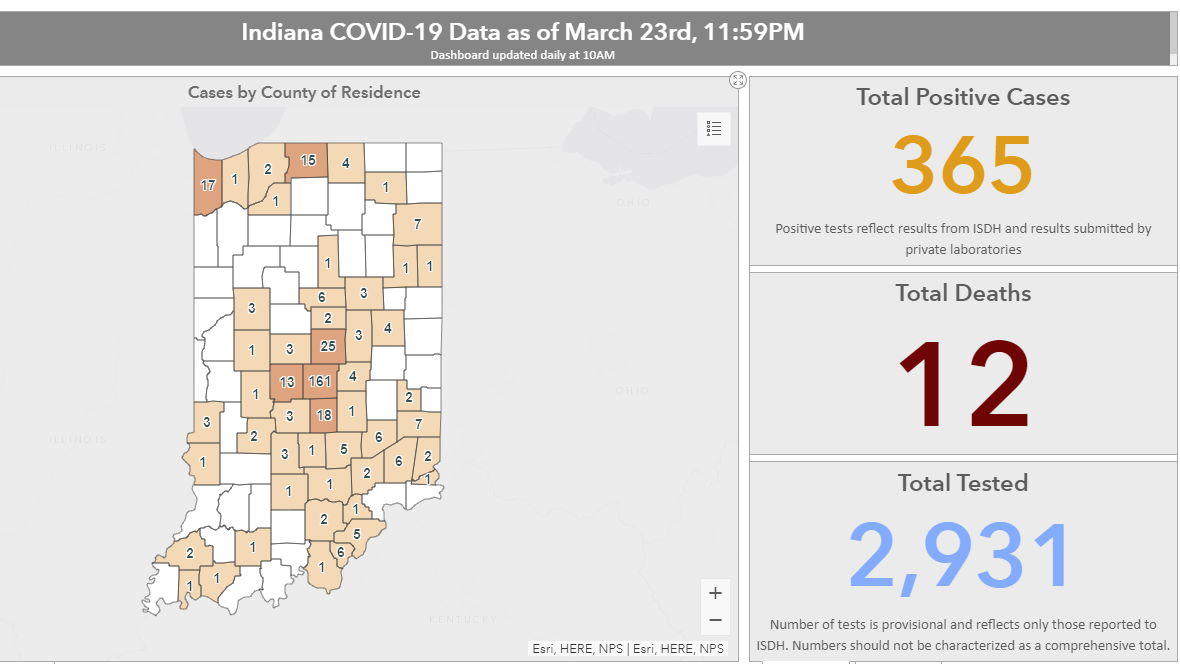 Indiana Reports 107 New Cases Of Coronavirus