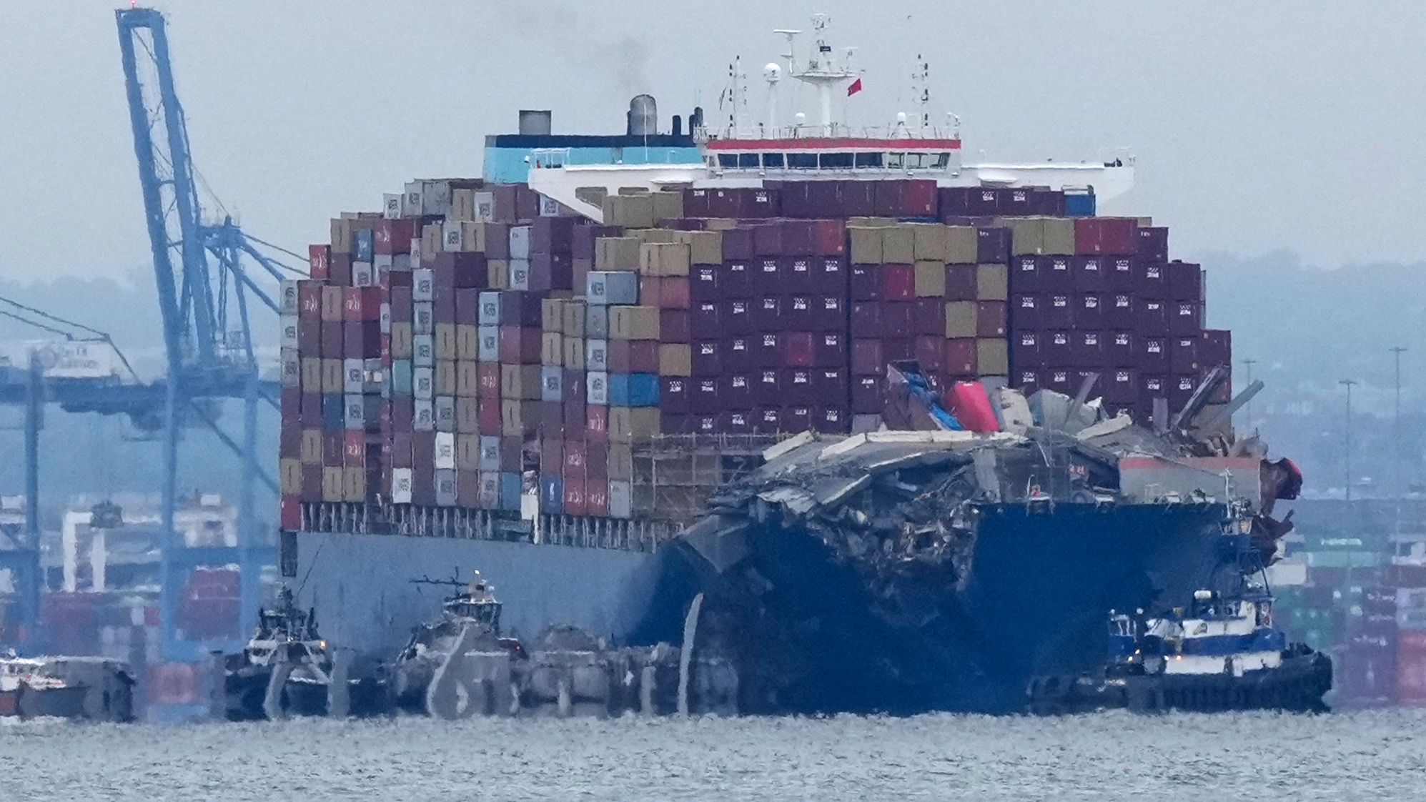 Tugboats escort ship that caused deadly Baltimore bridge collapse back to  port