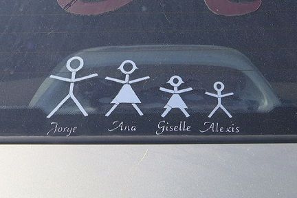 Stick-figure family car decals: Are they dangerous?