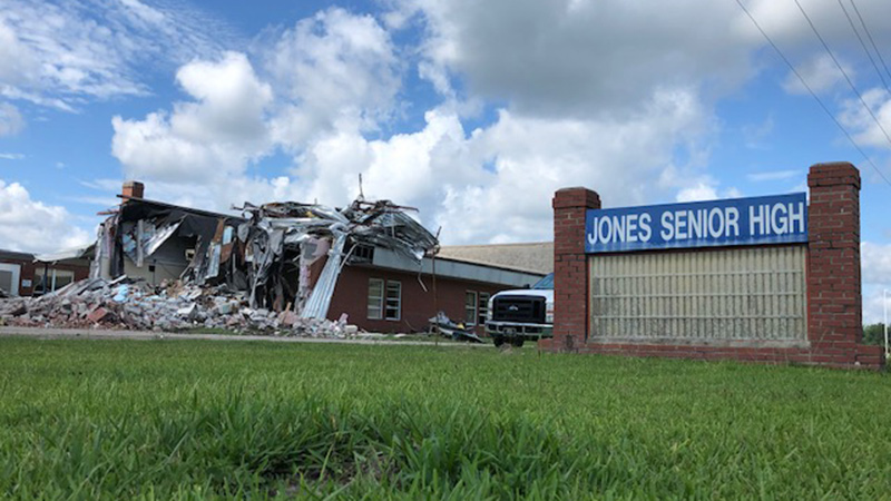 Jones Senior High School being demolished