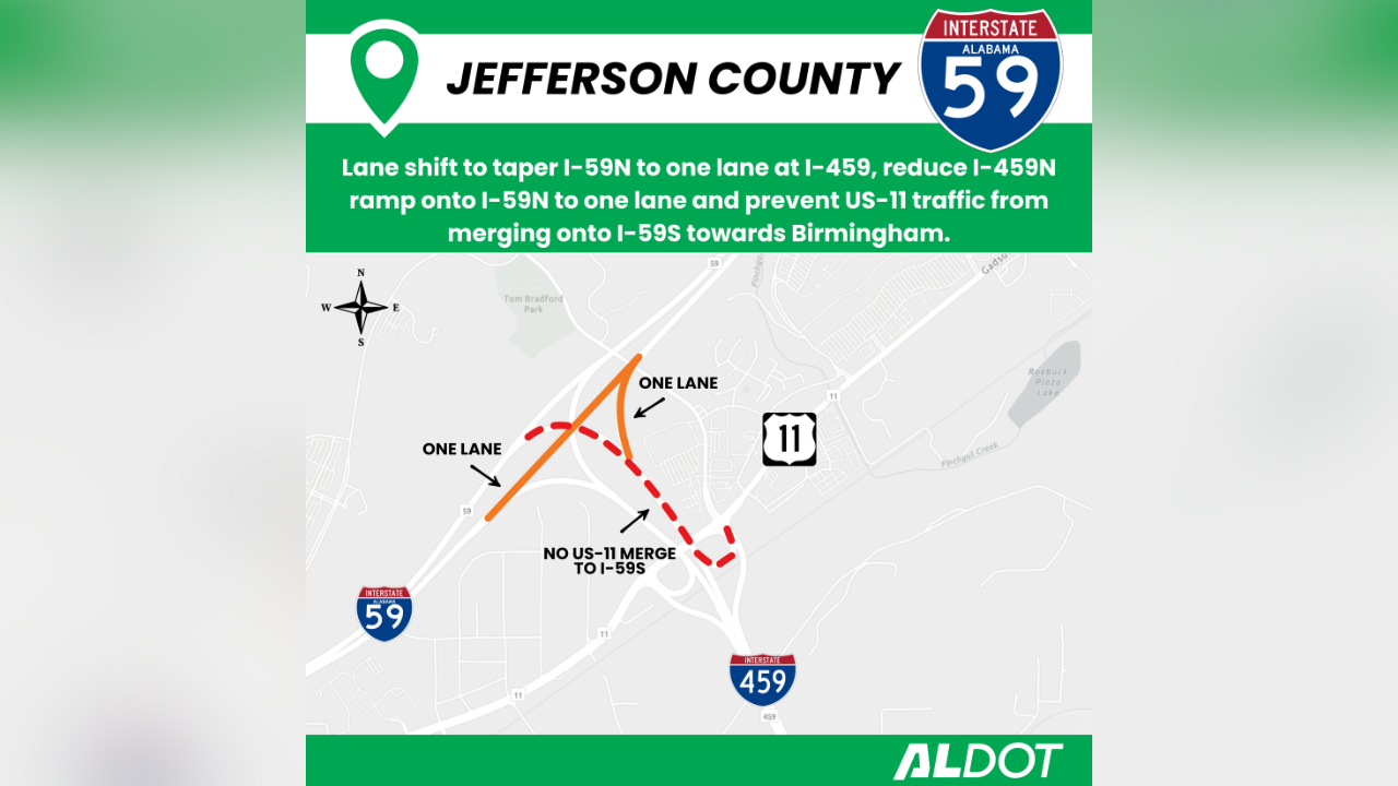 Lane shift, access changes to impact Trussville drivers in early