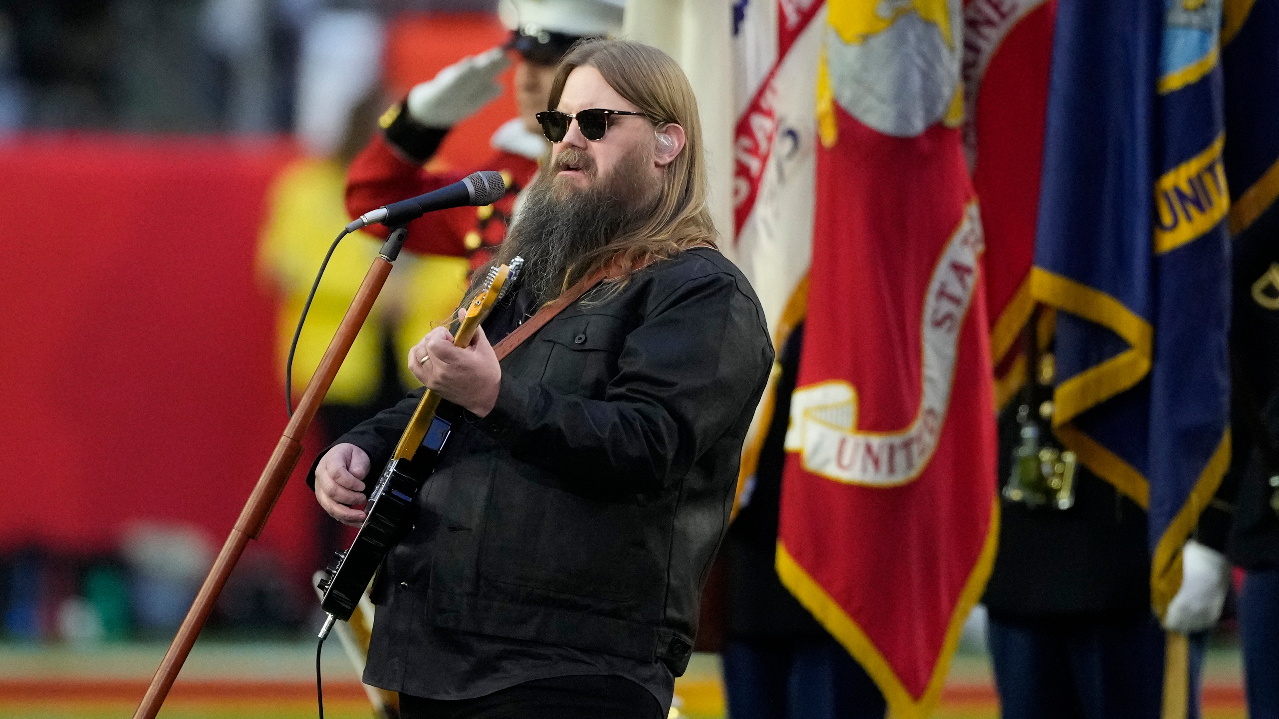 How long will Chris Stapleton's 2023 Super Bowl national anthem take?