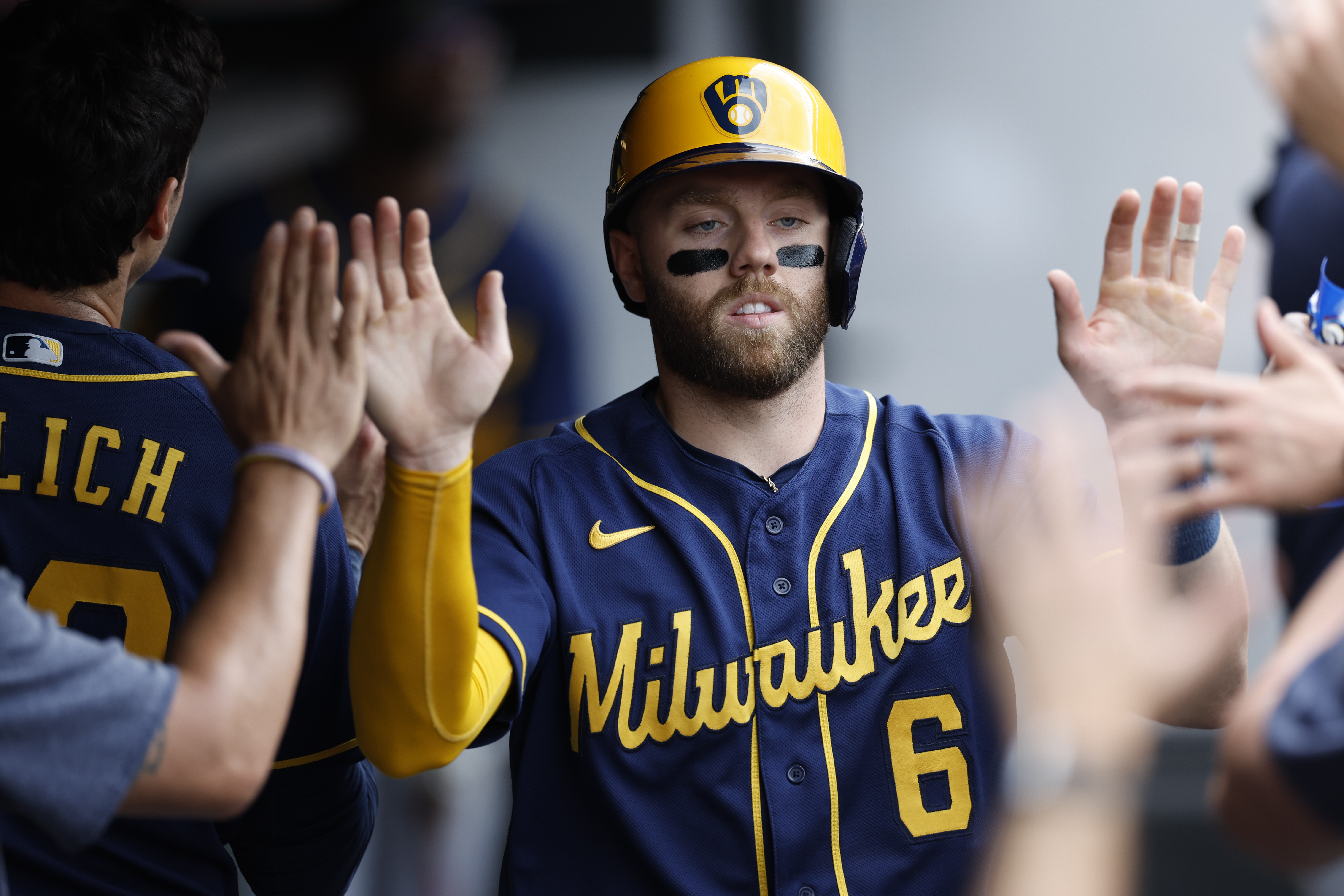 Guardians Bo Naylor gets first hit, Josh Naylor celebrates in dugout