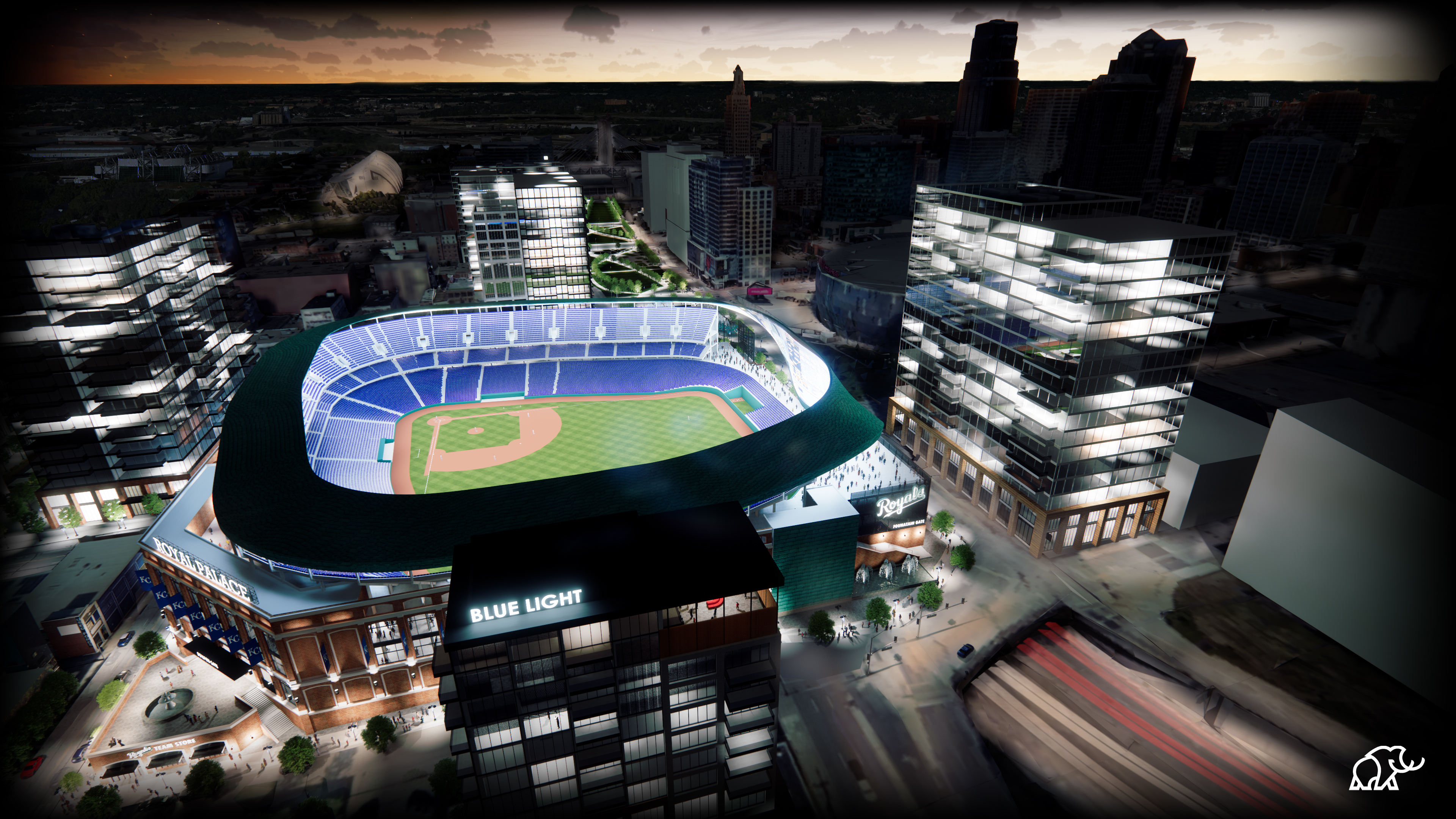 Royals release rendering for new ballpark in Kansas City : r/baseball