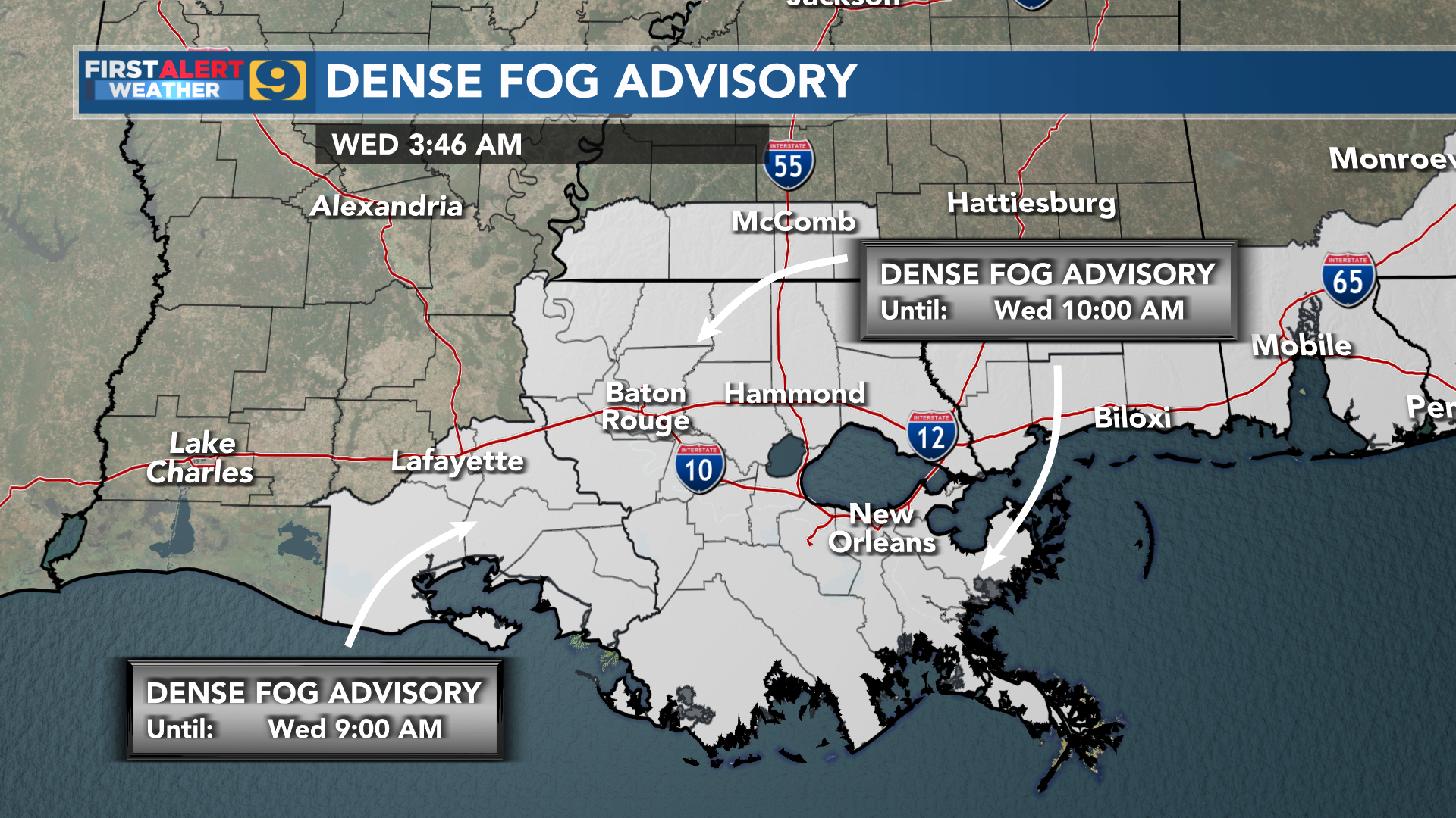 Fog Advisory Map Near Me Morning Fog & Showers, Drier Afternoon