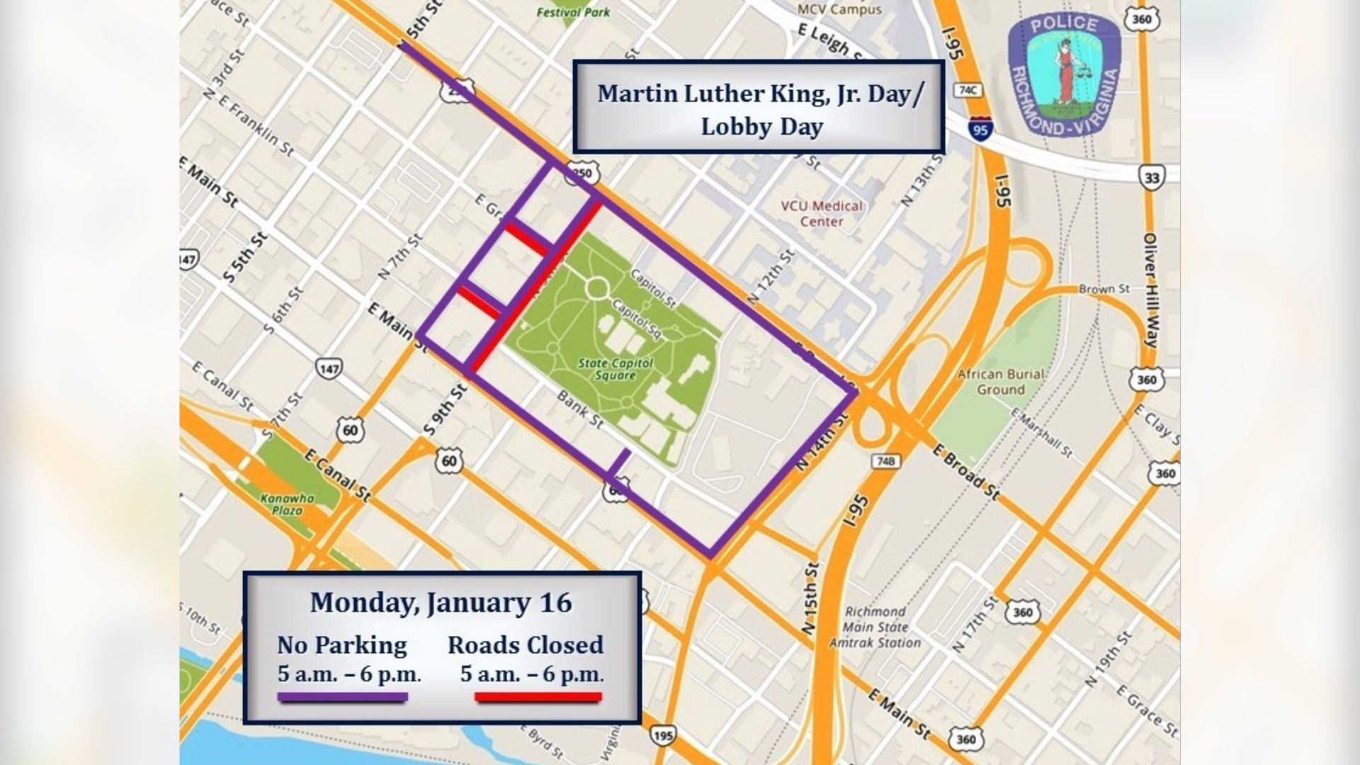 Road closures, parking locations for Opening Day