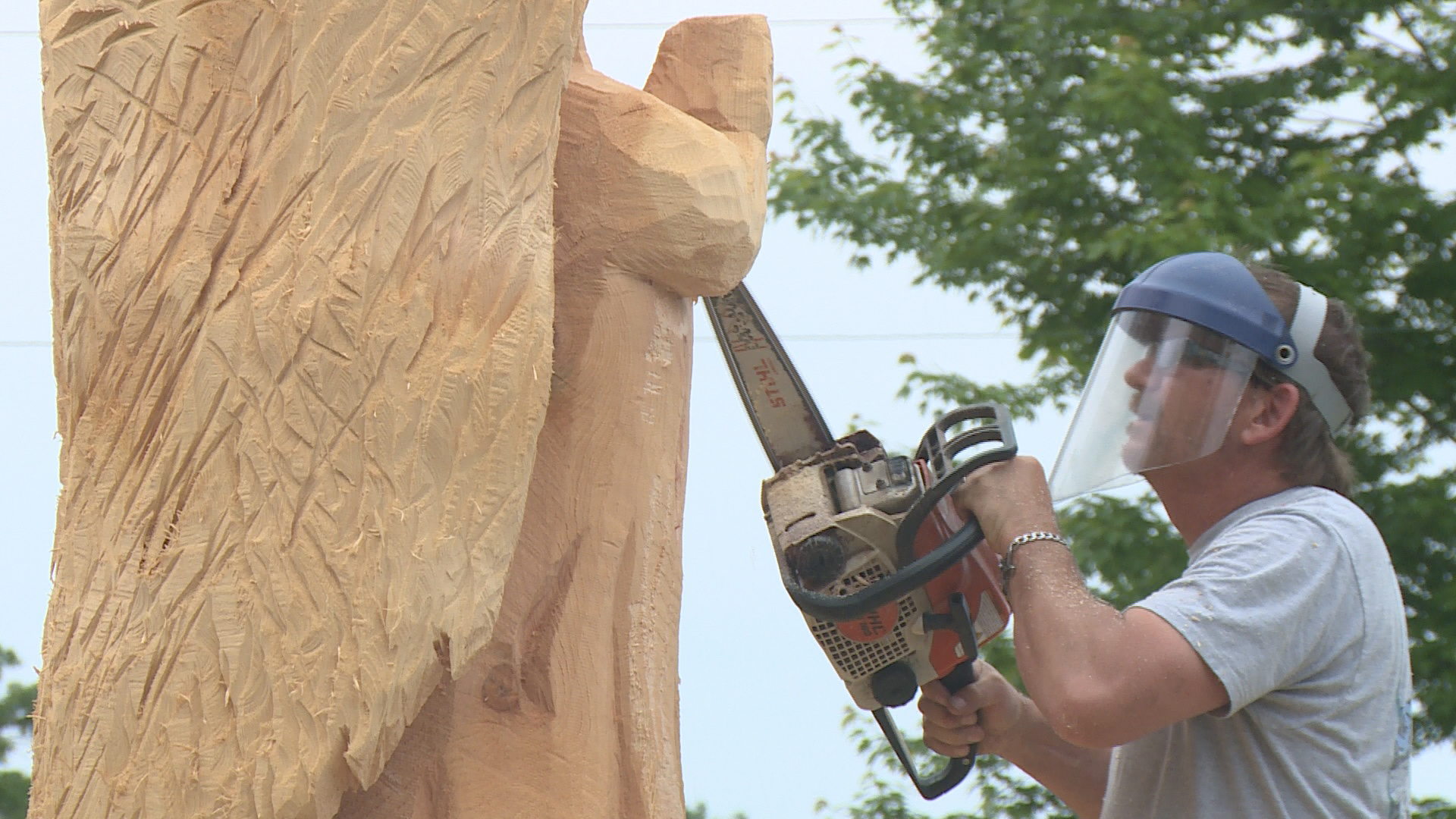 Jackson County church turns old trees into new art