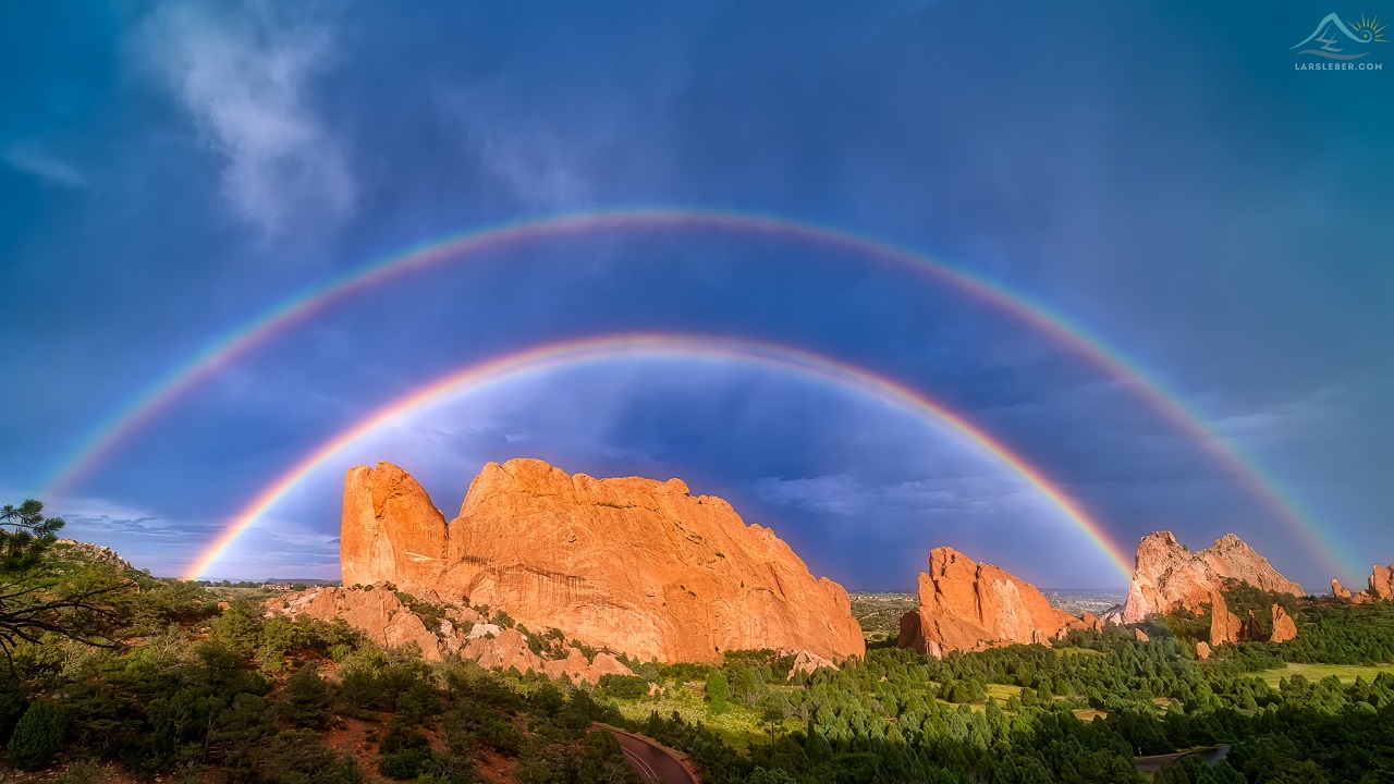 Double Rainbow Over Garden Of The Gods Three Separate Times This Week