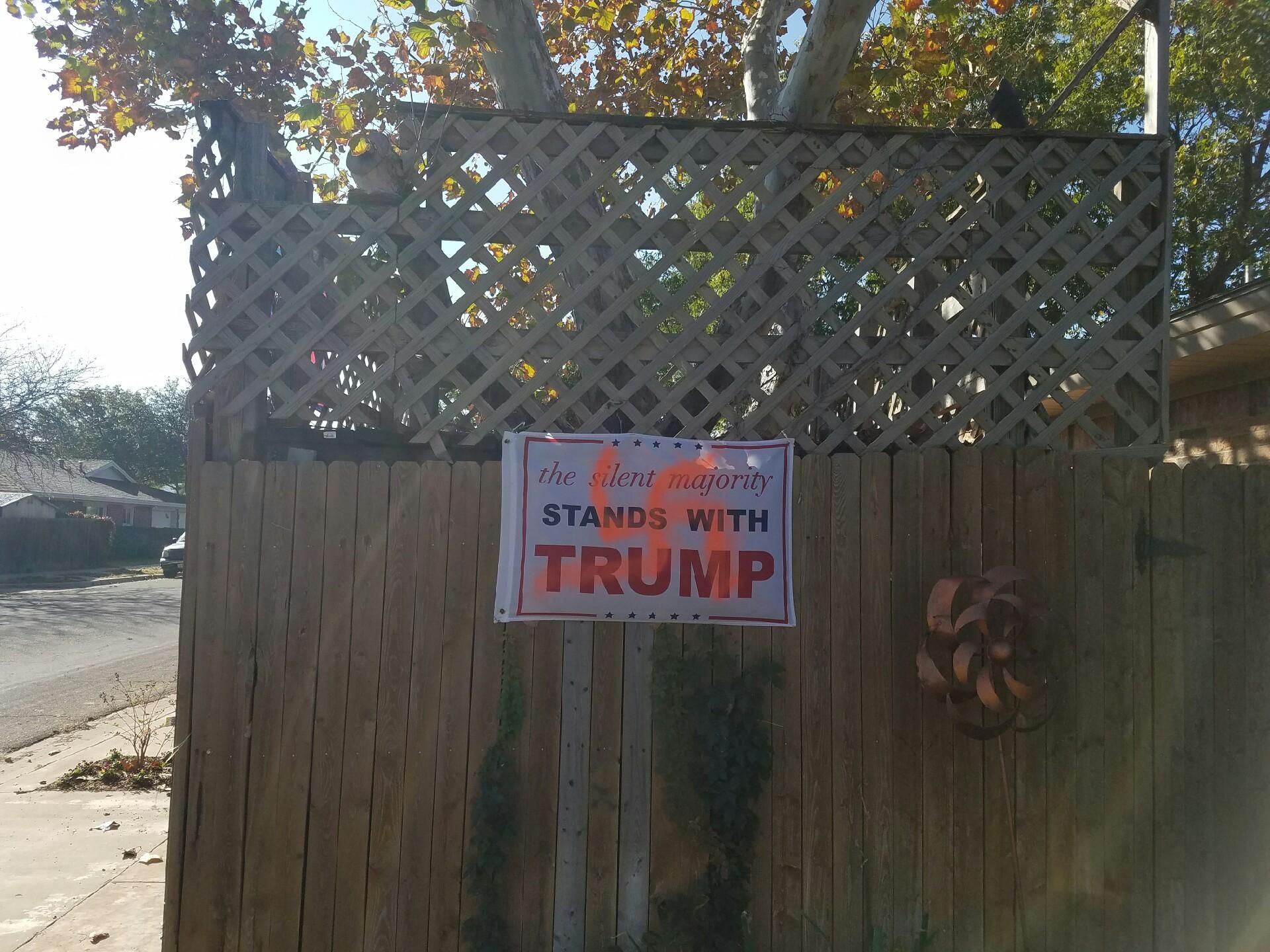 Trump/Pence signs attract vandal to target Lubbock home, vehicles