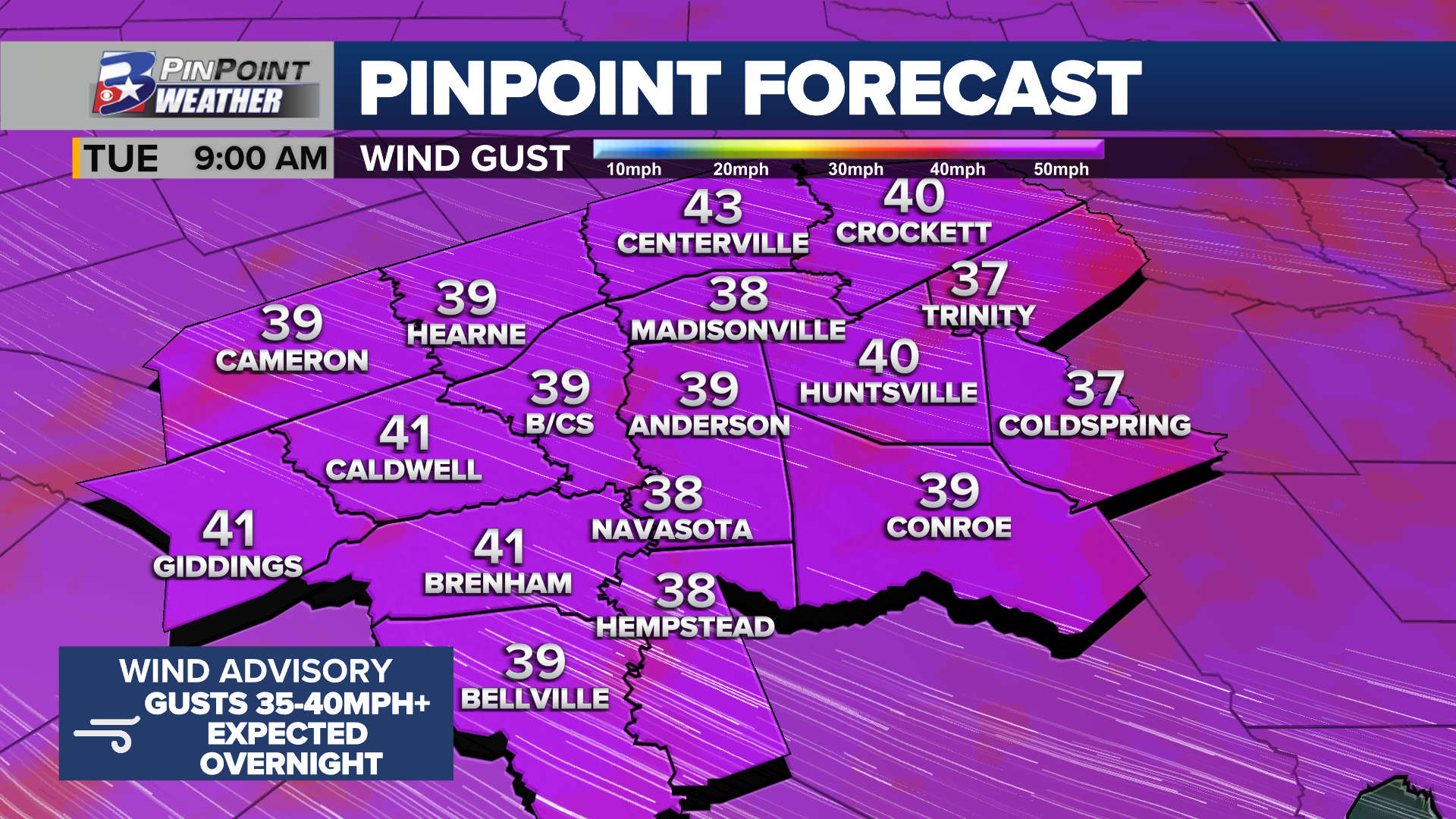 Big Bad Wolf Style WIND ADVISORY continues for strong gust