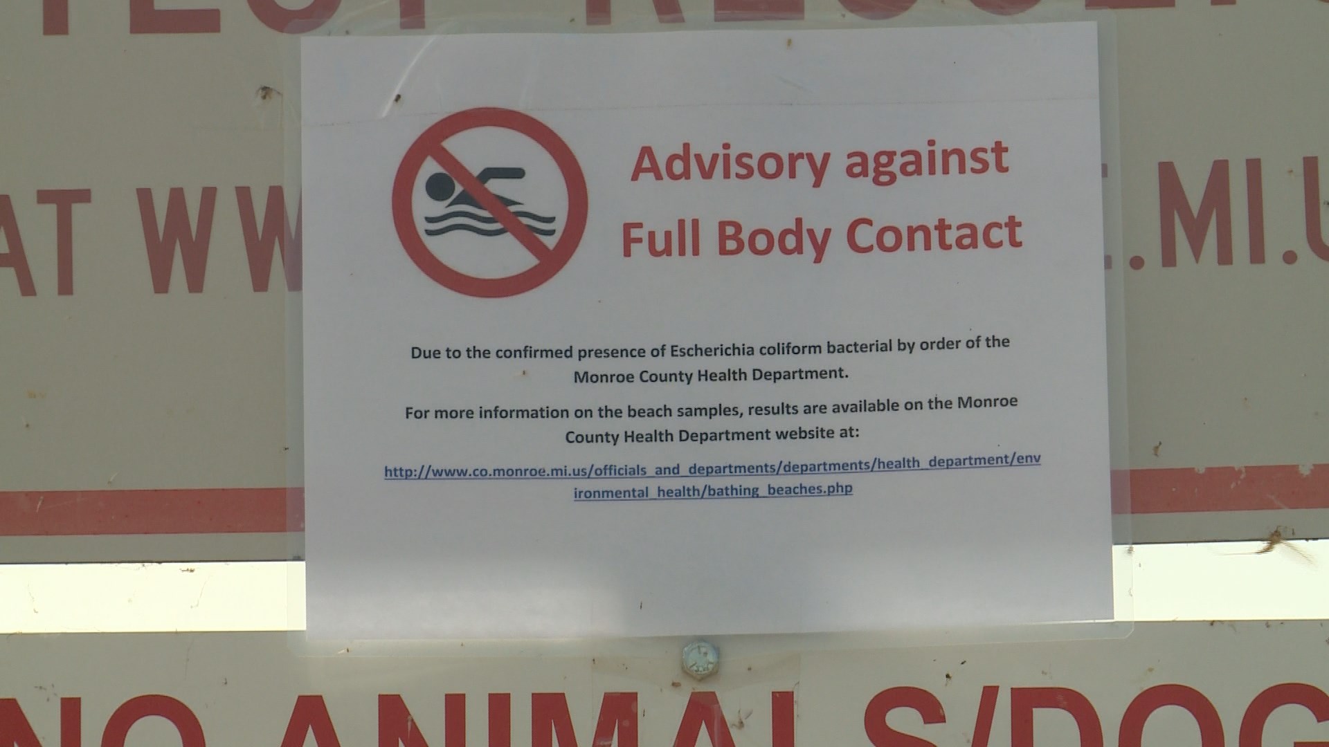 Contamination Advisory Remains In Effect For Luna Pier Beaches