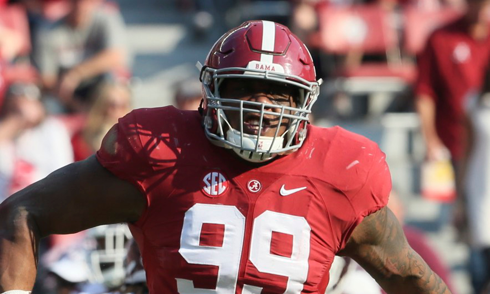 Defensive Tackle Raekwon Davis meets with the media