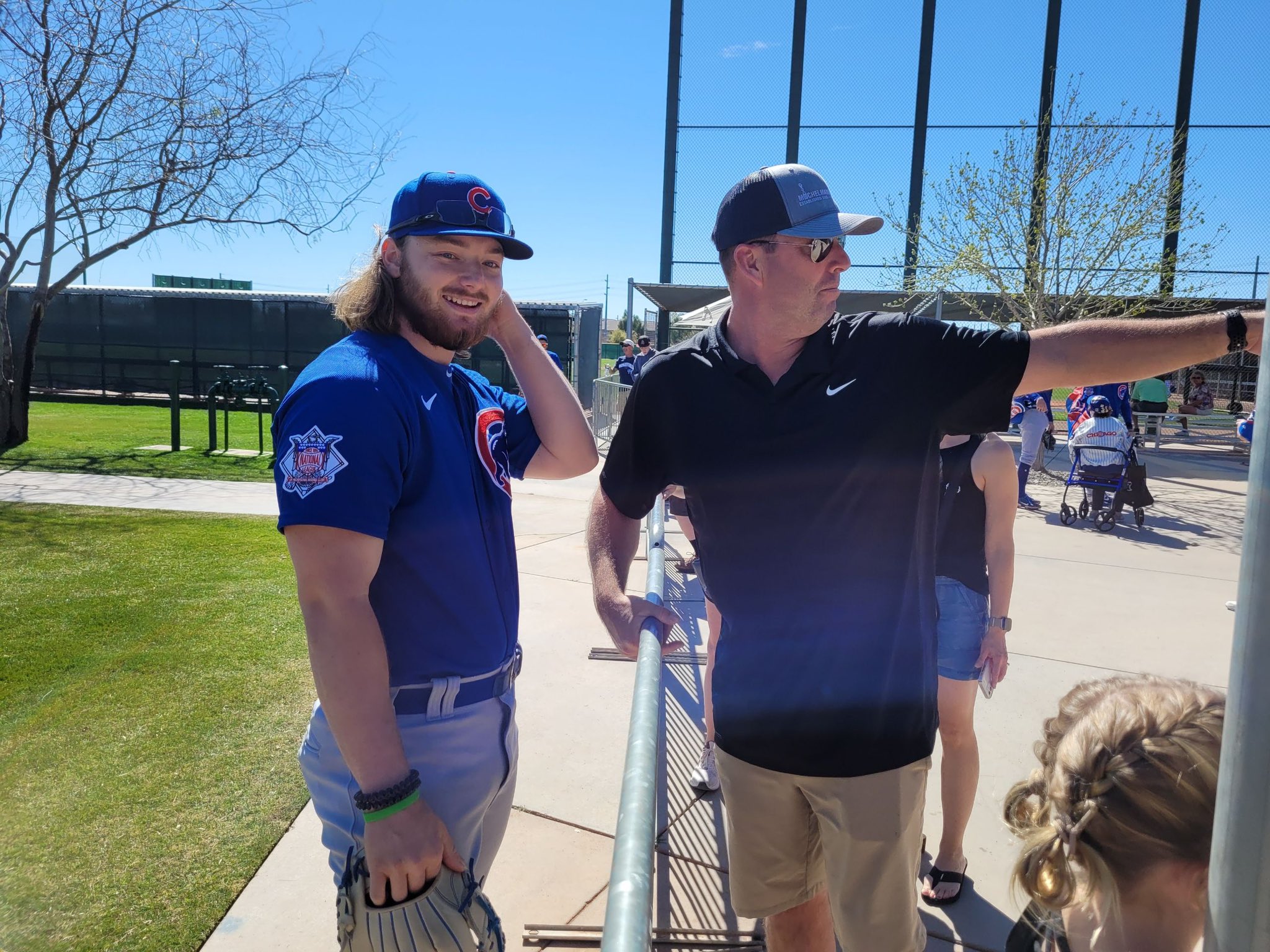 Cubs players at practice - Chicago Cubs 2020 Spring Training 