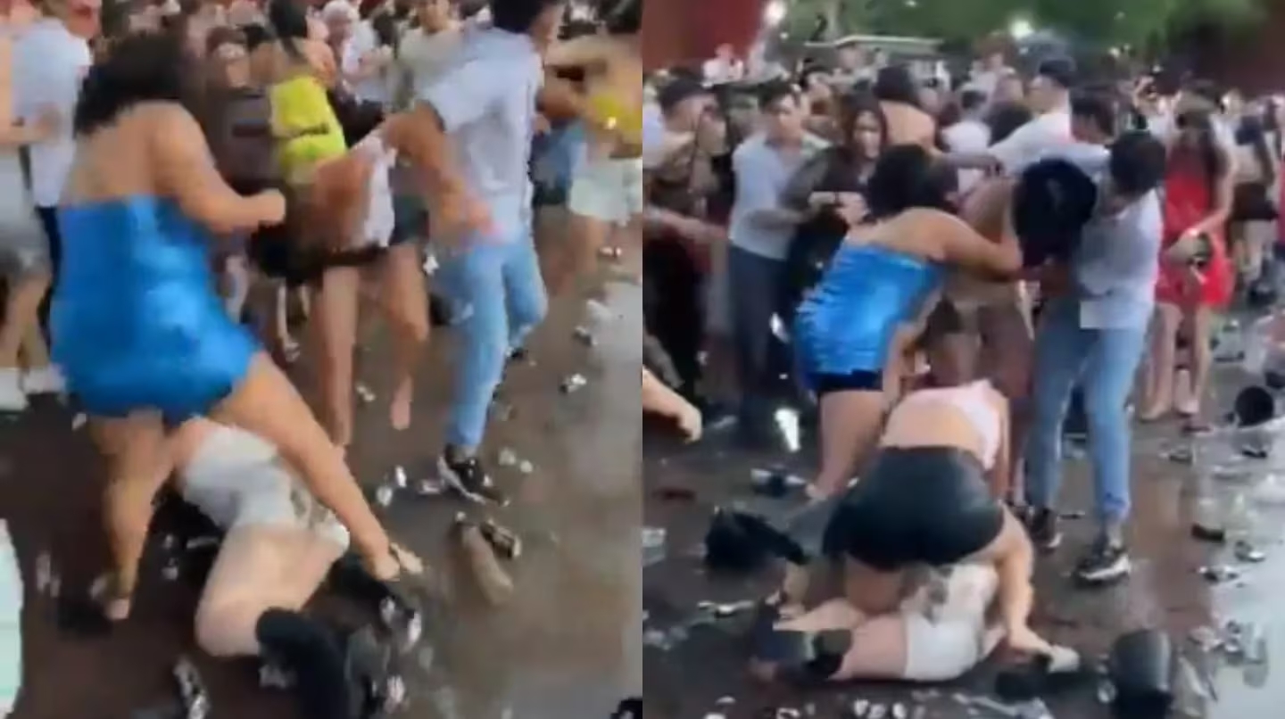 Video: un grupo de mujeres se pelearon a la salida de una fiesta de fin de  año