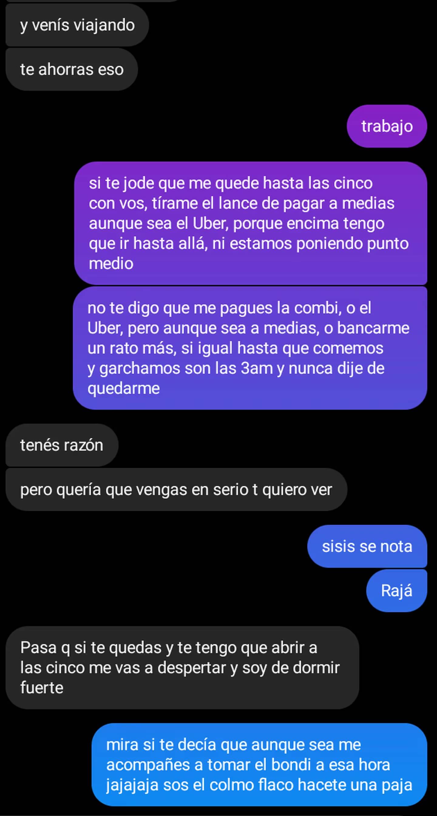 Me puedo quedar en tu casa hasta las 5?”: le dijo ella y la respuesta de él  la descolocó