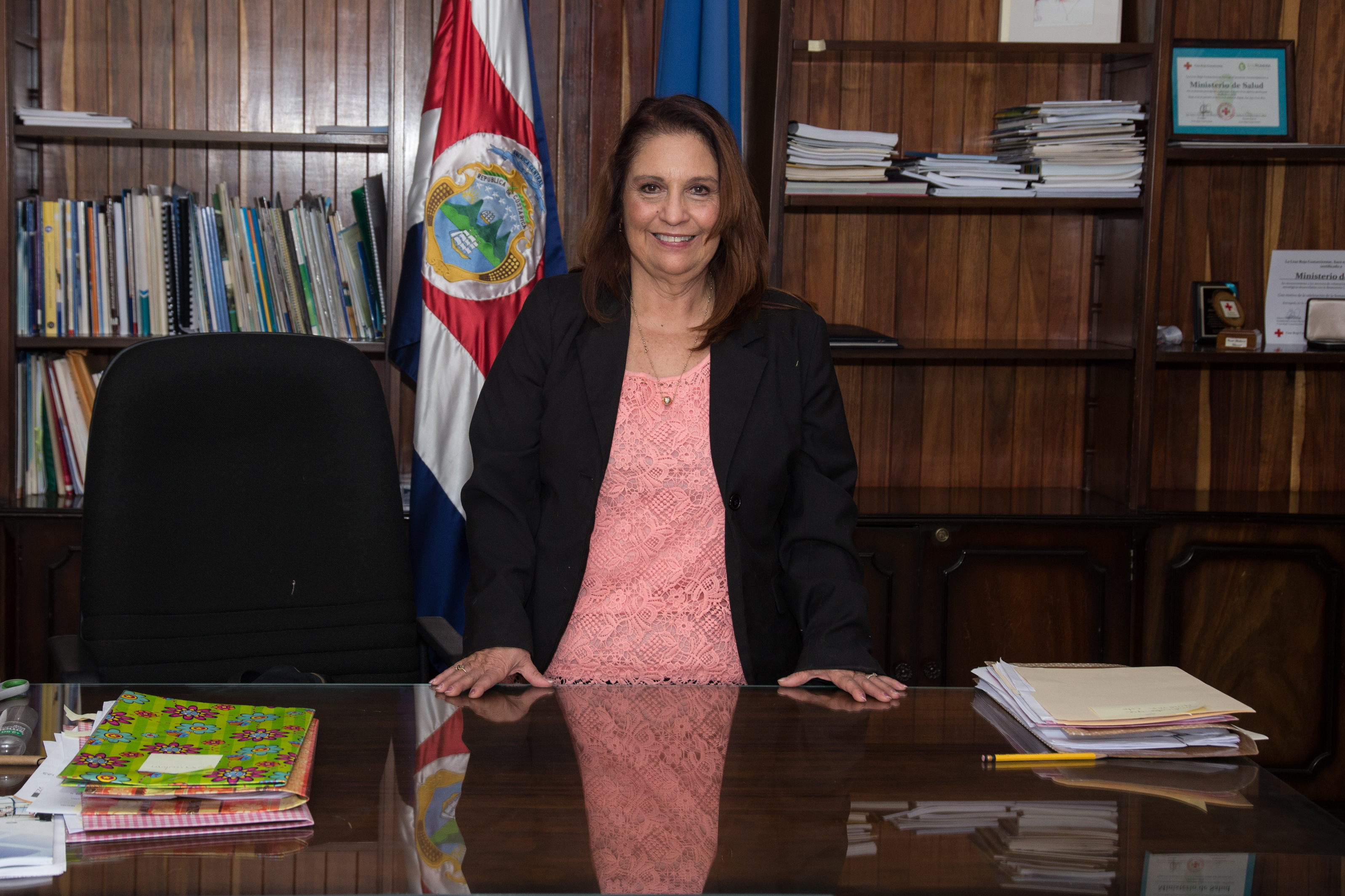 16/05/2018. Sede central del Ministerio de Salud, San José, despacho de la Ministra.
Giselle Amador Muñoz, ministra de Salud Pública, especialista en farmacodependencia. Ha dirigido el IAFA y la Asociación Costarricense de Estudios de Intervención en Drogas. Fotos: María José Howell