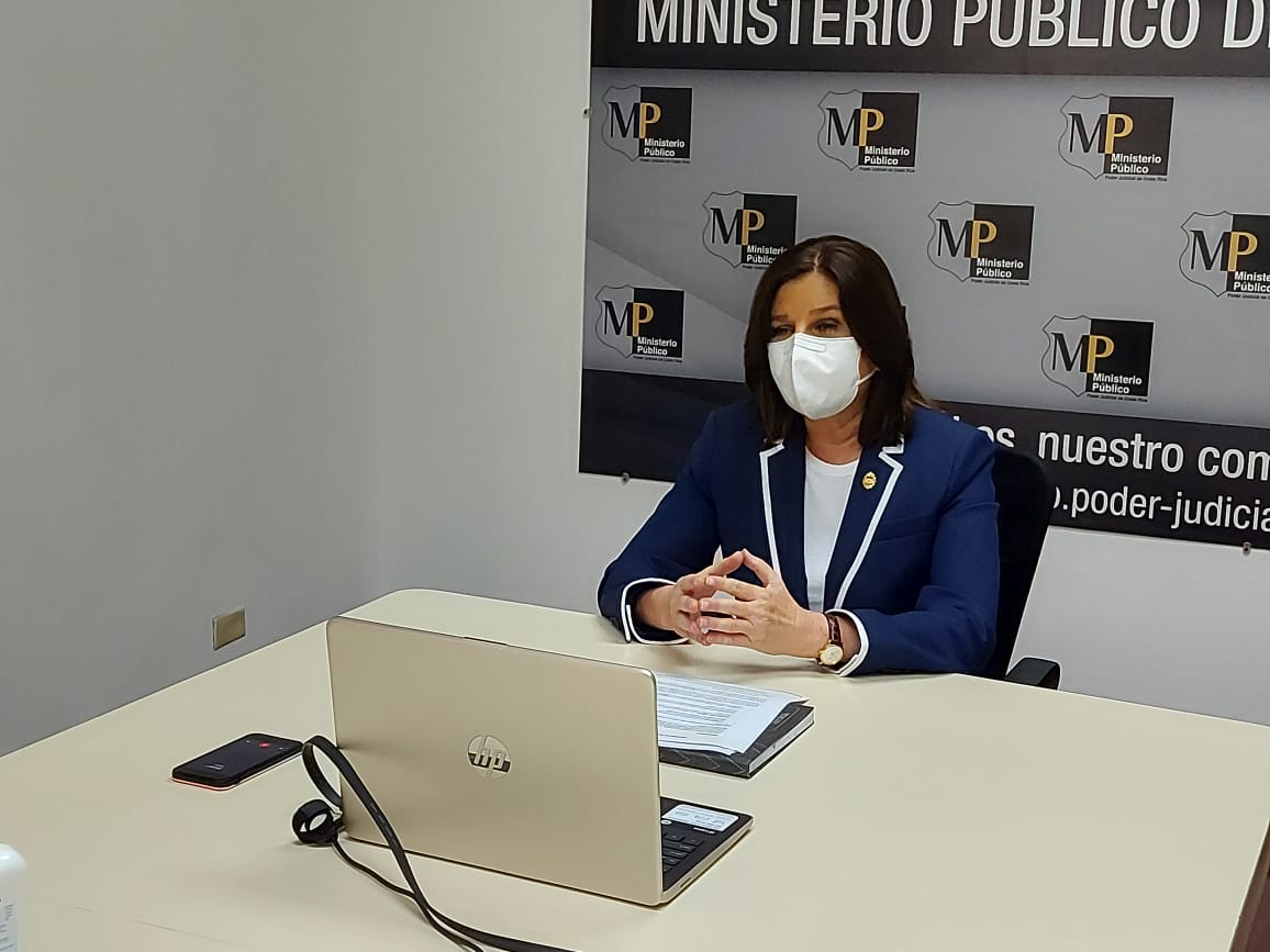 La Fiscala General, Emilia Navas, hizo la rendición de cuentas de forma virtual. Foto: Cortesía de Fiscalía