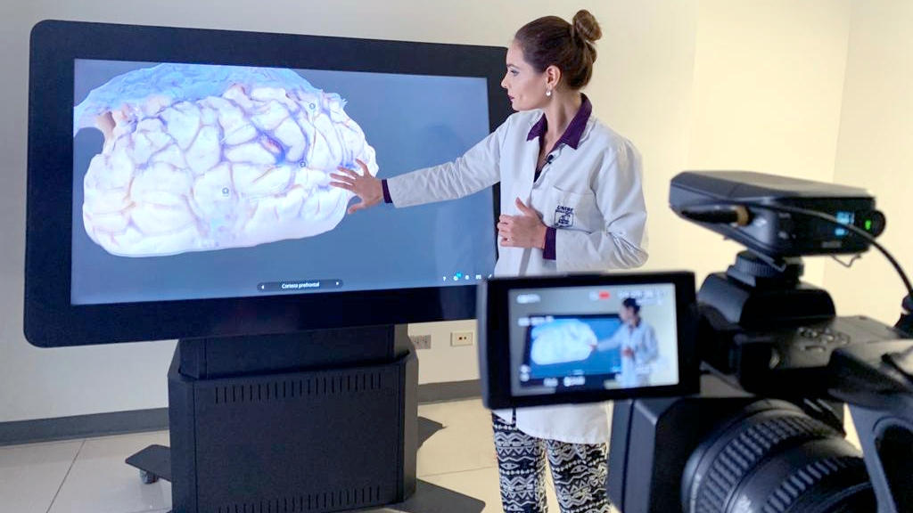 Las clases virtuales se imparten en vivo por medio de plataformas tecnológicas que permiten la interacción con los estudiantes. Fotografía: Cortesía Unibe.