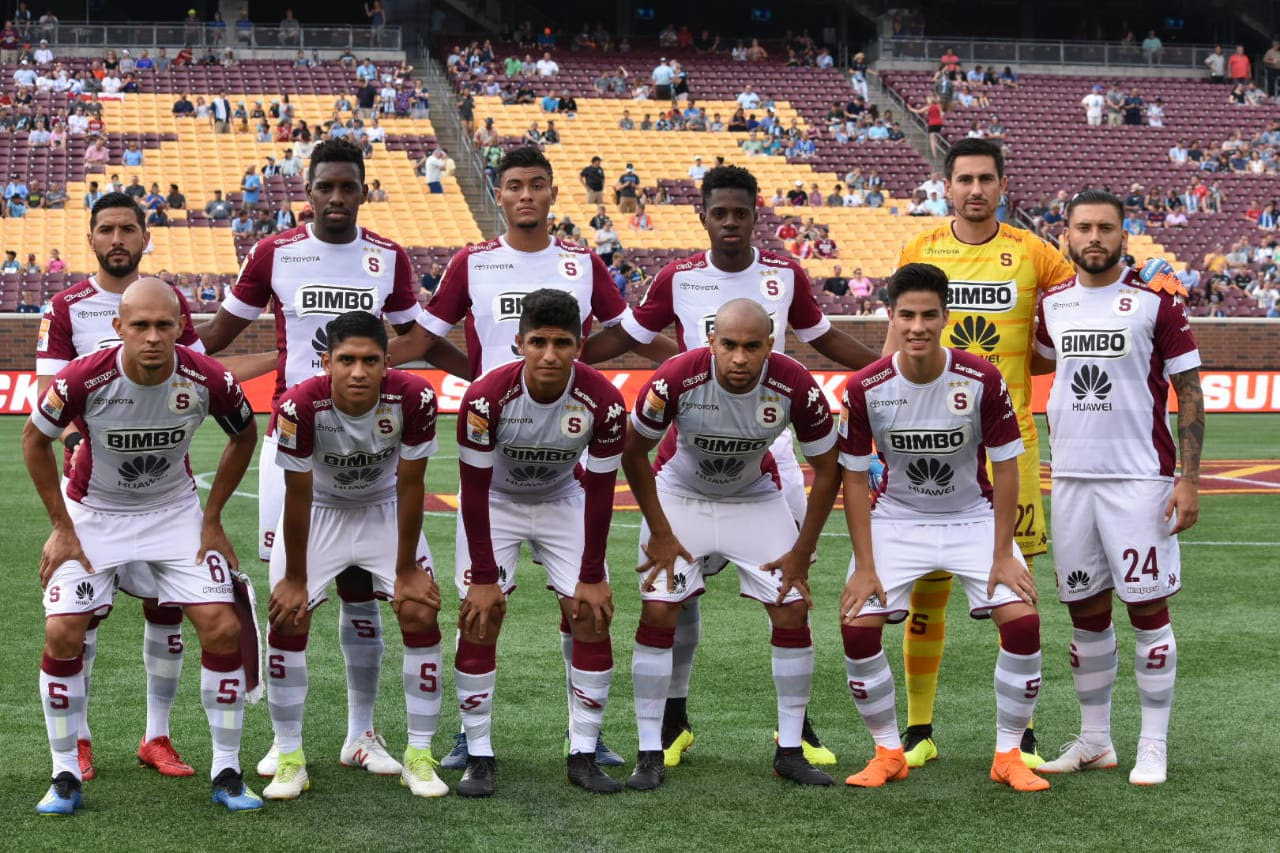 Este fue el once de Saprissa en el juego ante Minnesota United. En +el están Adrián Chévez, Jaylon Hadden y Julen Cordero. Foto: Cortesía Saprissa