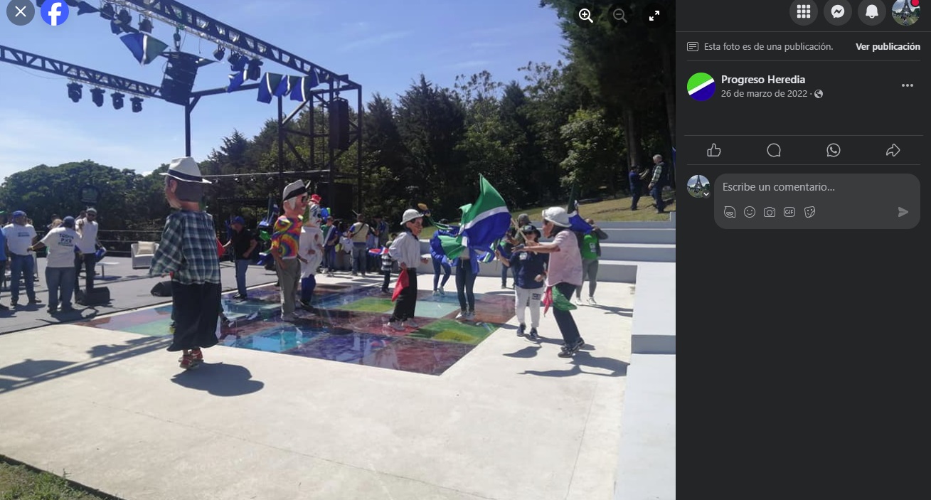 Foto de la actividad proselitista de Rodrigo Chaves en las instalaciones de V Entertainment, el 26 de marzo del 2022. Foto: Reproducción