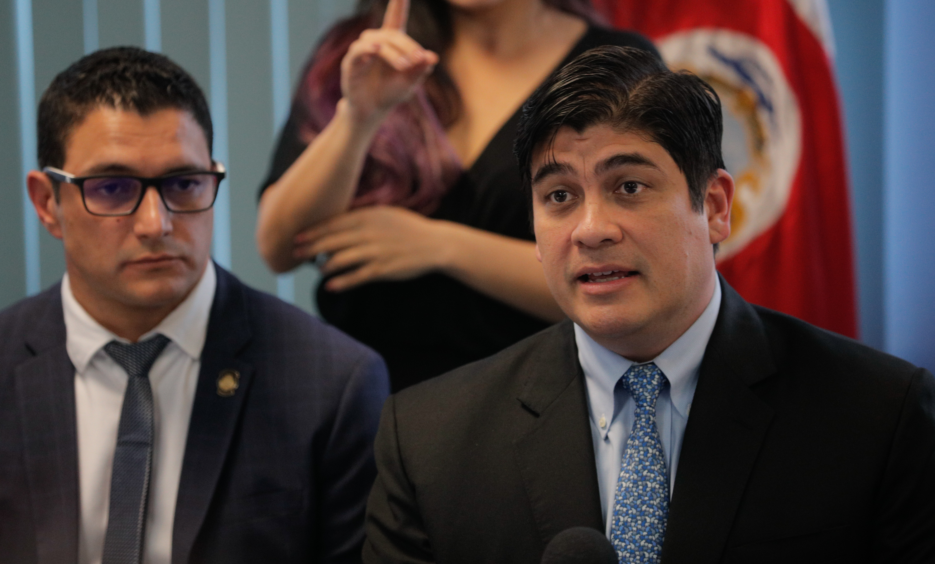 6/3/2020. San José. Ministerio de Salud. Conferencia de prensa Coronavirus. Primer caso confirmado en el país. En la foto aparece Carlos Alvarado, presidente de la república. Foto Jeffrey Zamora