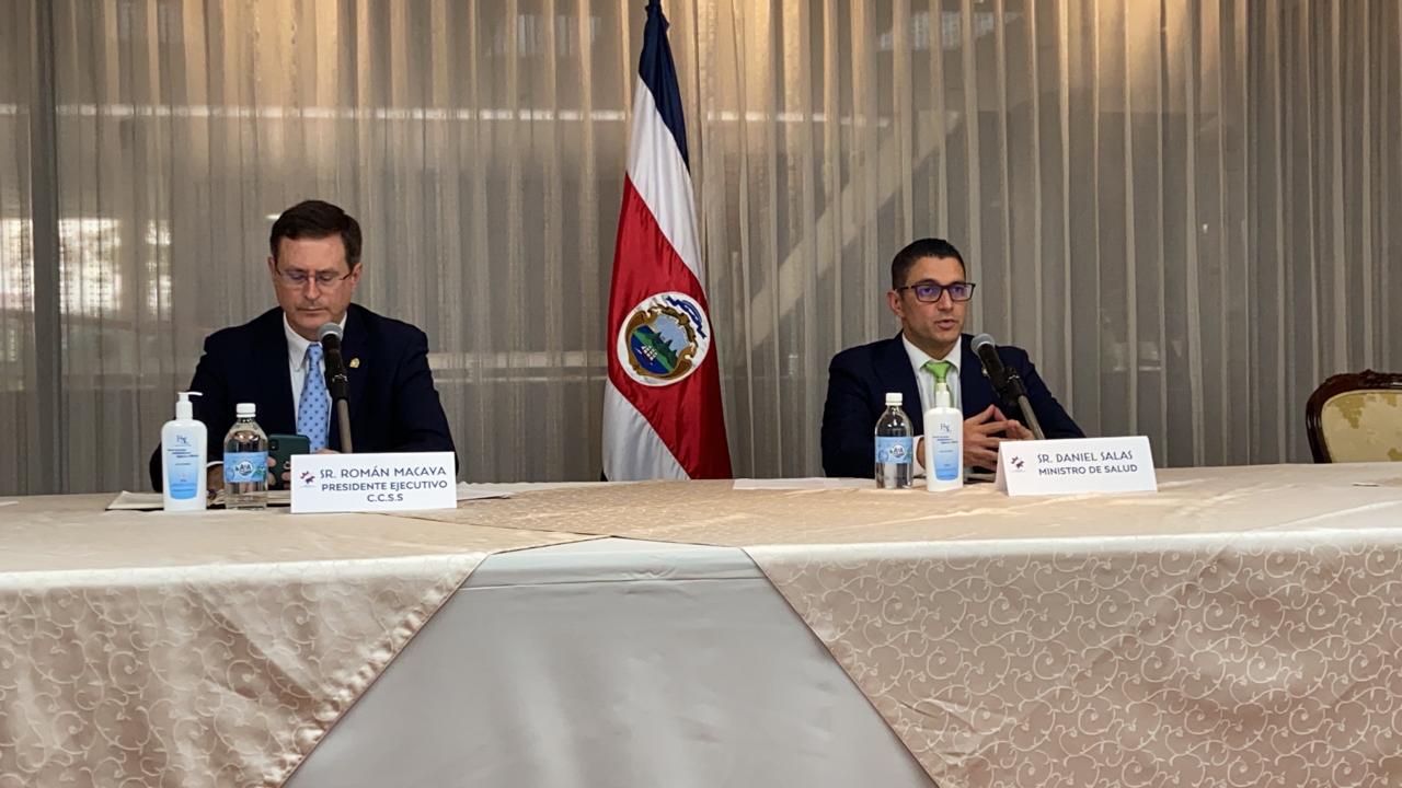 20-04-2020. Román Macaya, presidente ejecutivo de la CCSS y Daniel Salas, Ministro de Salud. Cortesía