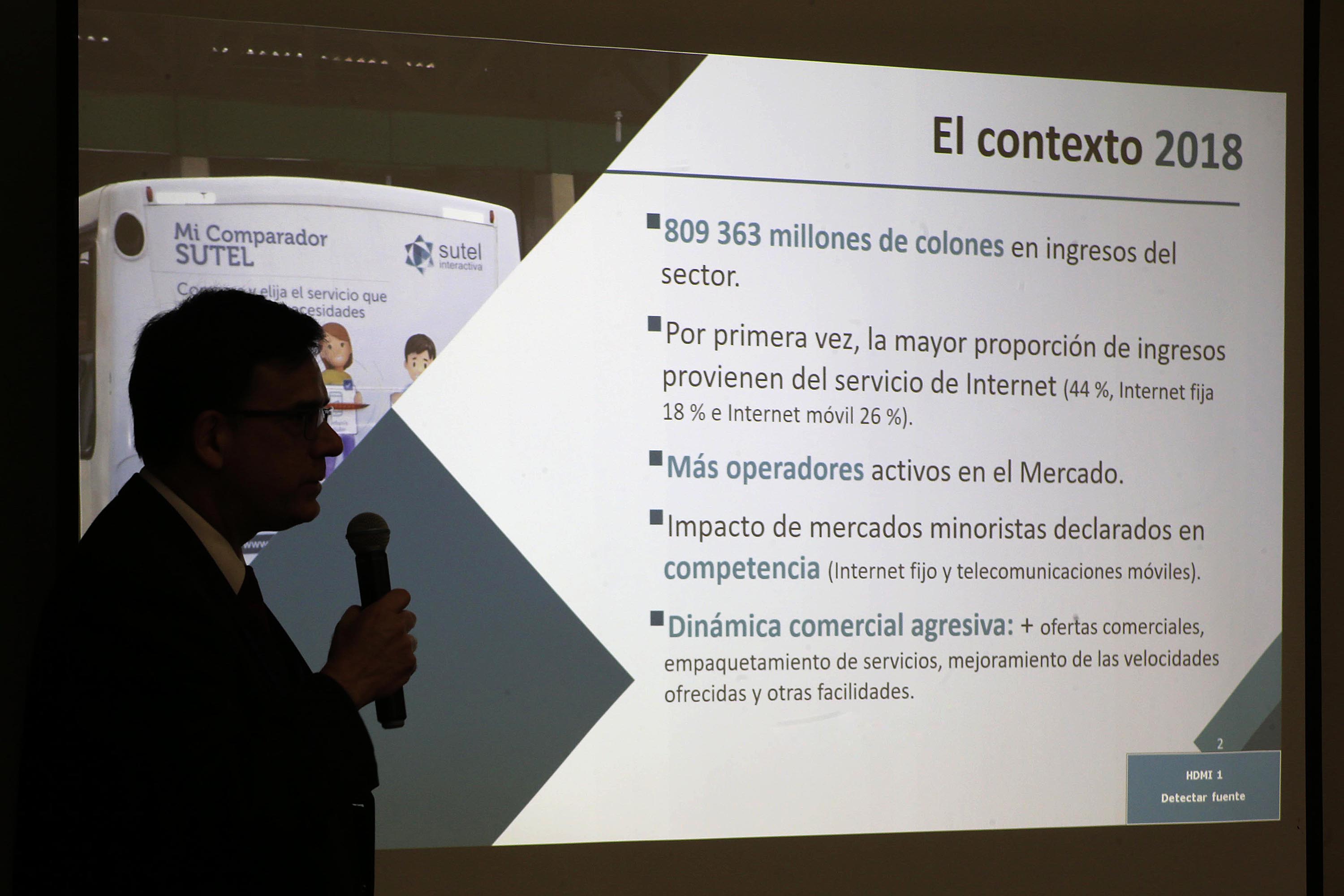 31/07/2019 Hotel Parque del Lago, Sabana Este. Presentación de resultados del sector de Telecomunicaciones, por parte de Gibert Camacho Mora, presidente del Consejo de Sutel. Foto: Rafael Pacheco